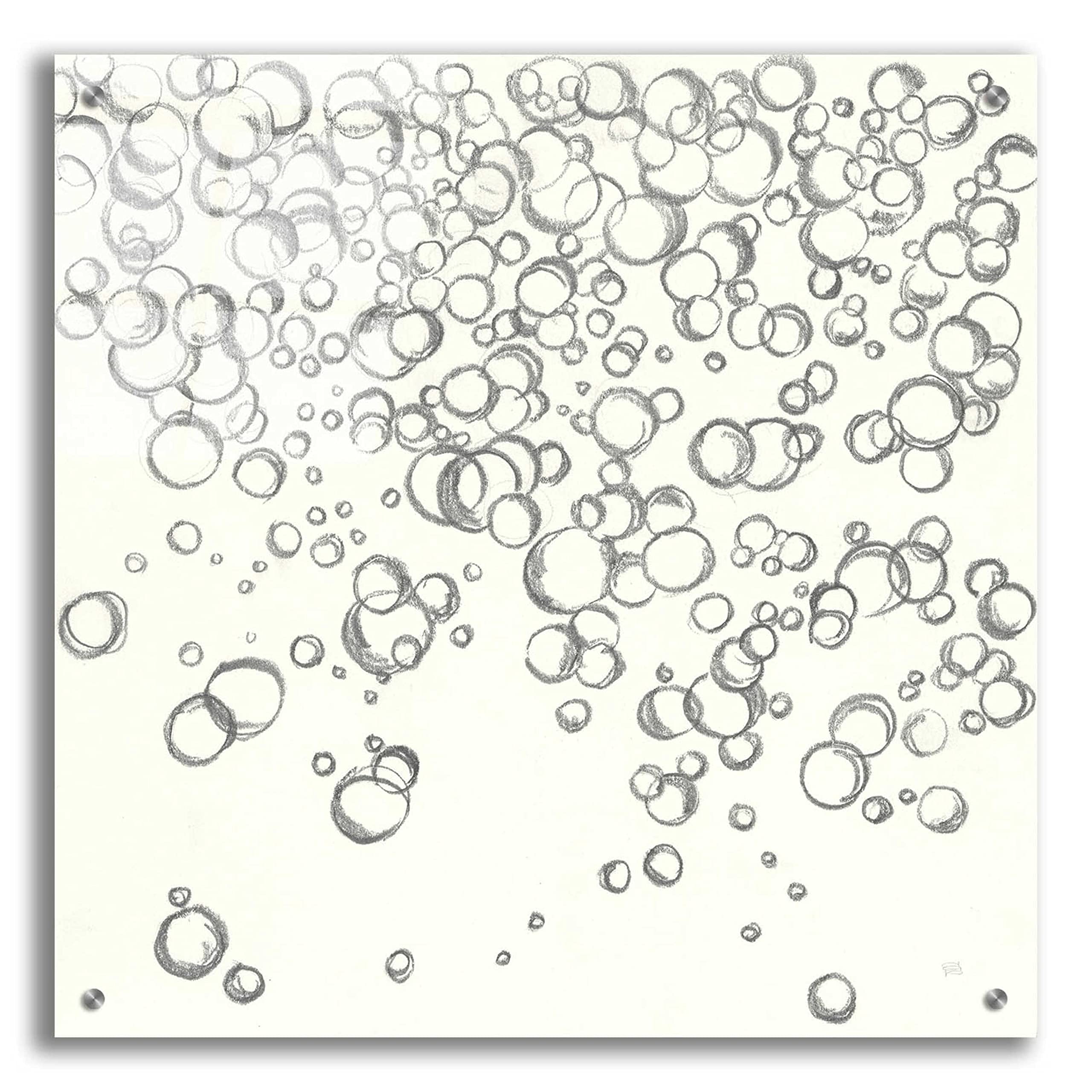 Chris Paschke 'Bubbles I' Abstract Art Painting - 24x24 Inch Square Canvas Wall Decor for Living Room, Bedroom & Office | Modern Home Artwork