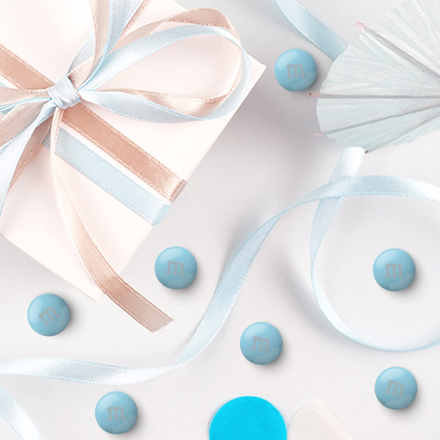 M&M’S Light Blue Milk Chocolate Candy, 5lbs Bulk Resealable Bag - Perfect for Candy Bars, Birthday Parties, Baby Showers, Gender Reveals, Dessert Tables & DIY Party Favors - Great for Celebrations, Gifts and Sweet Treats