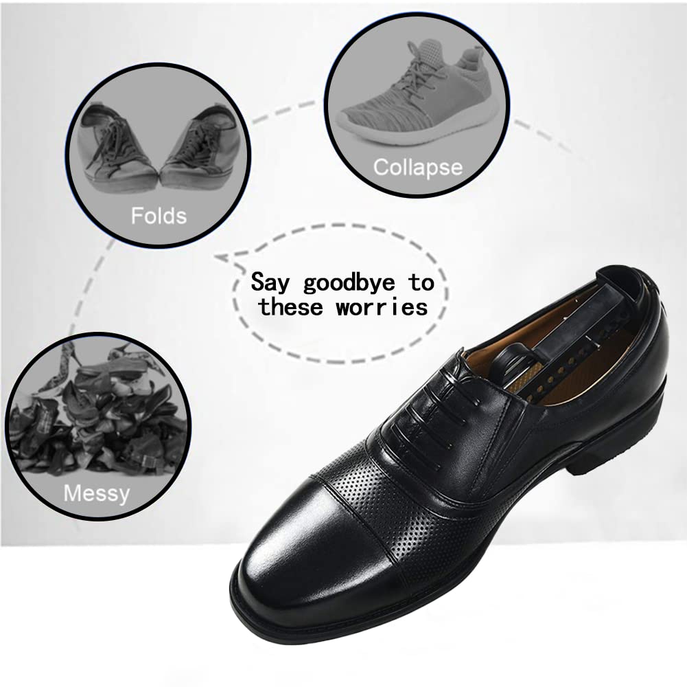 Premium Adjustable Shoe Trees for Men - Cedar Wood Shoe Stretchers & Maintainers - Perfect for Dress Shoes, Boots & Sneakers - Prevents Odor & Wrinkles - Ideal for Travel, Storage & Shoe Care