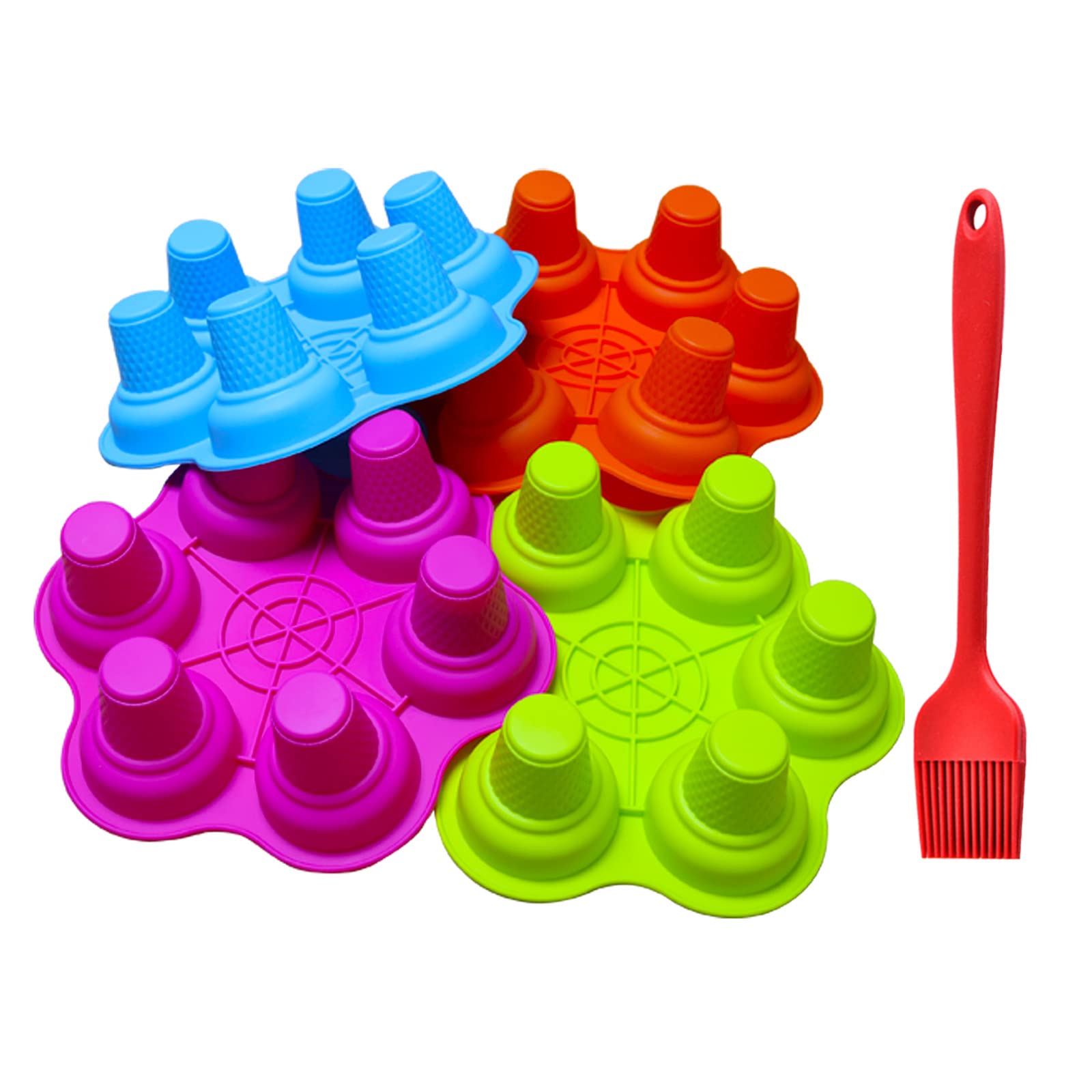 6 Holes Silicone Ice Cream Cone Cake Mold - Reusable Baking Cupcake Mold for DIY Jelly, Chocolate & Candles (Random Colors) - Perfect for Birthday Parties, Dessert Making & Home Baking
