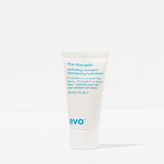 EVO The Therapist Hydrating Shampoo for Color-Treated Hair - Moisturizing, Strengthening & Shine-Enhancing Formula with Detangling Benefits - Travel Size 30ml (1.01 fl oz) - Perfect for On-the-Go Hair Care & Salon-Quality Results at Home