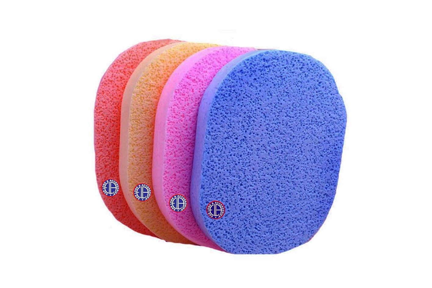 Professional Ear Lobe & Face Pack Cleaning Sponge Set (2pcs) - Random Colors - Perfect for Salon, Spa & Home Skincare Routines