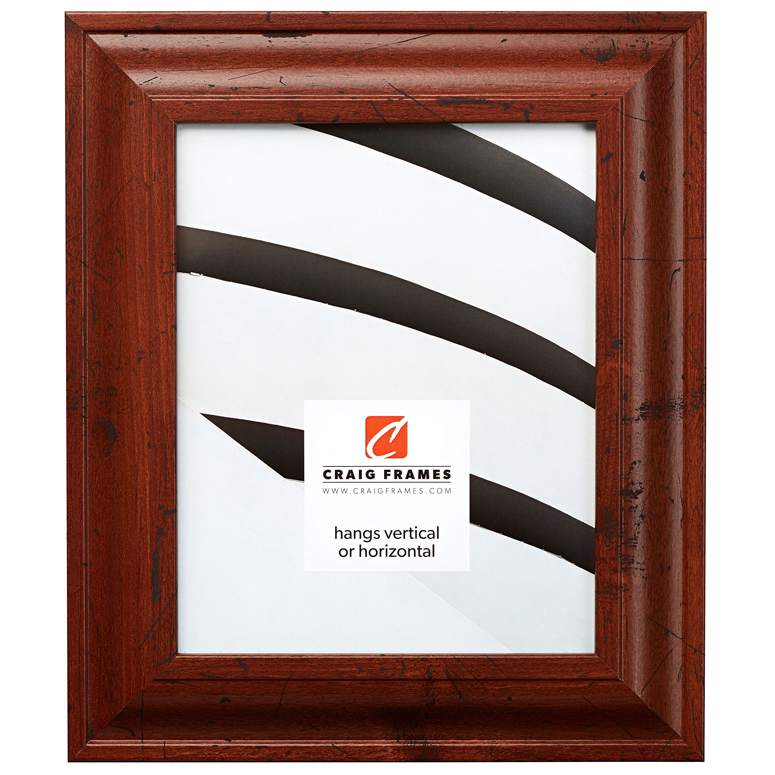 Premium 5x7 Inch Distressed Walnut Brown Picture Frame - Craig Frames Upscale Wood Photo Frame for Wall Art, Home Decor & Office Display