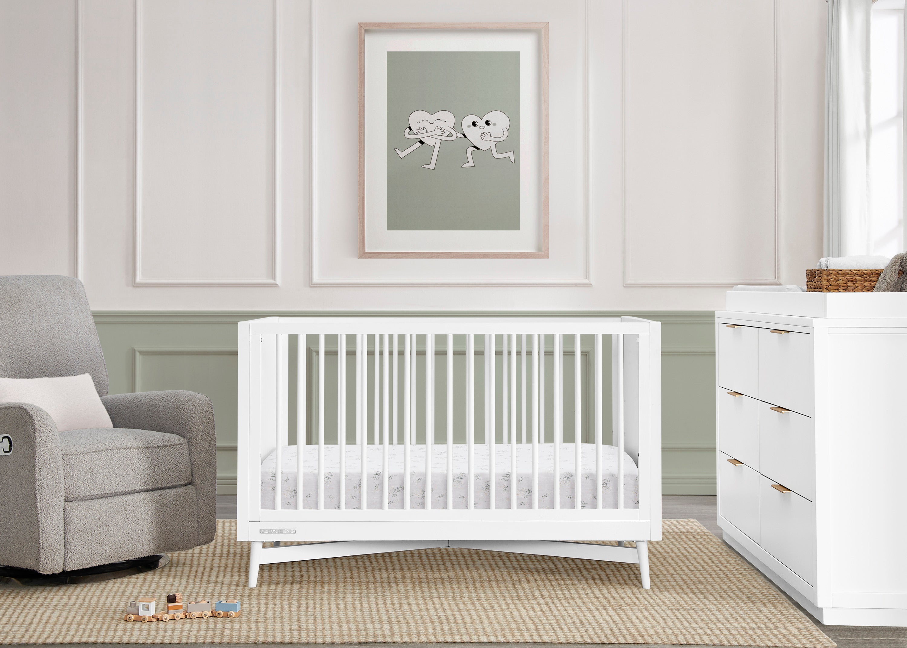 Dylan 4-in-1 Convertible Baby Crib - Toddler Bed, Daybed & Full-Size Bed | Safe Nursery Furniture for Newborns & Kids | Perfect for Modern Nursery, Daycare & Guest Room