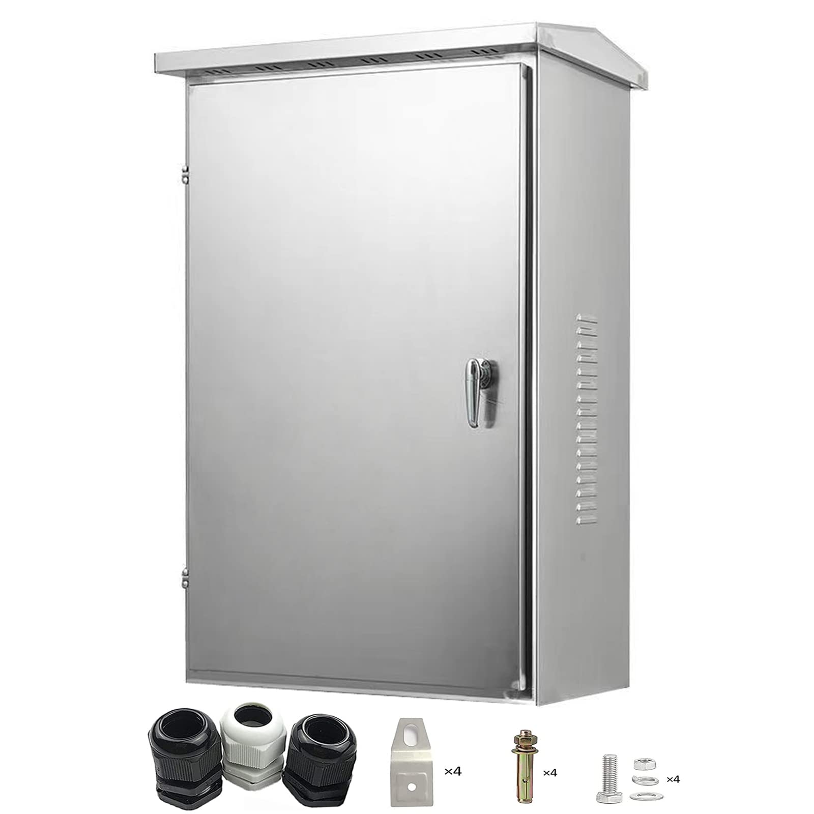 Heavy Duty Outdoor Stainless Steel Electrical Enclosure Box - IP65 Waterproof NEMA Rated Junction Box (31.5