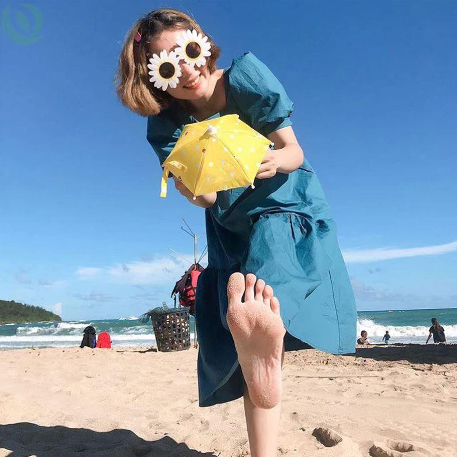 Universal Adjustable Phone Umbrella Suction Cup Stand - Sun Shade Cover & Piggy Holder for Outdoor Smartphone Protection (Perfect for Beach, Pool, Hiking & Travel)