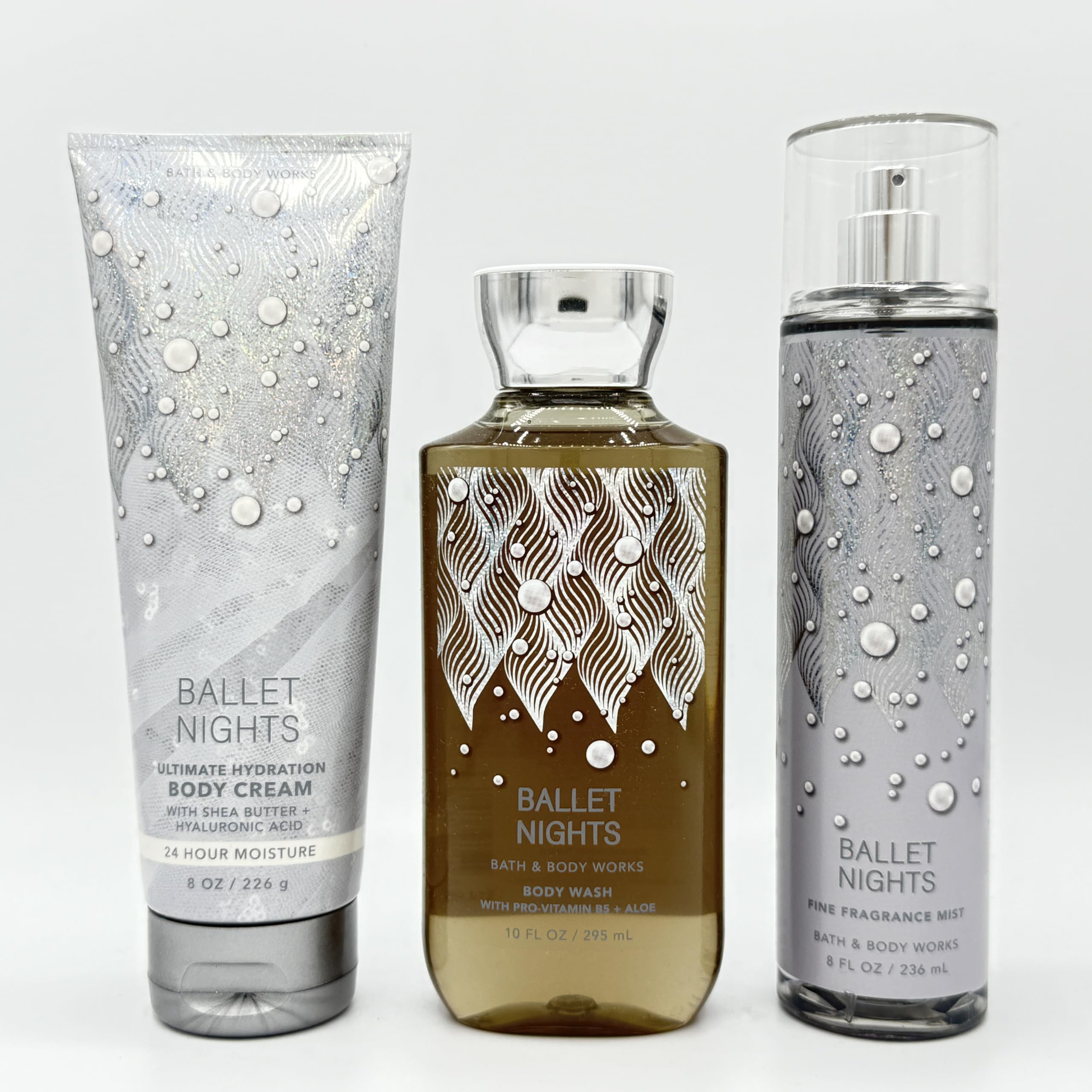 Ballet Nights 3-Piece Luxury Bath & Body Gift Set - Moisturizing Body Wash, Ultra Hydrating Body Cream & Refreshing Fragrance Mist | Perfect for Spa Days, Self Care & Romantic Gifts