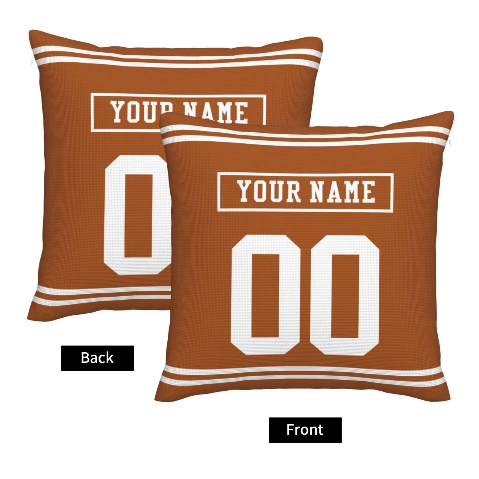 Custom University Football Pillow Cases (2-Pack) - Personalized with Any Name & Number - 18