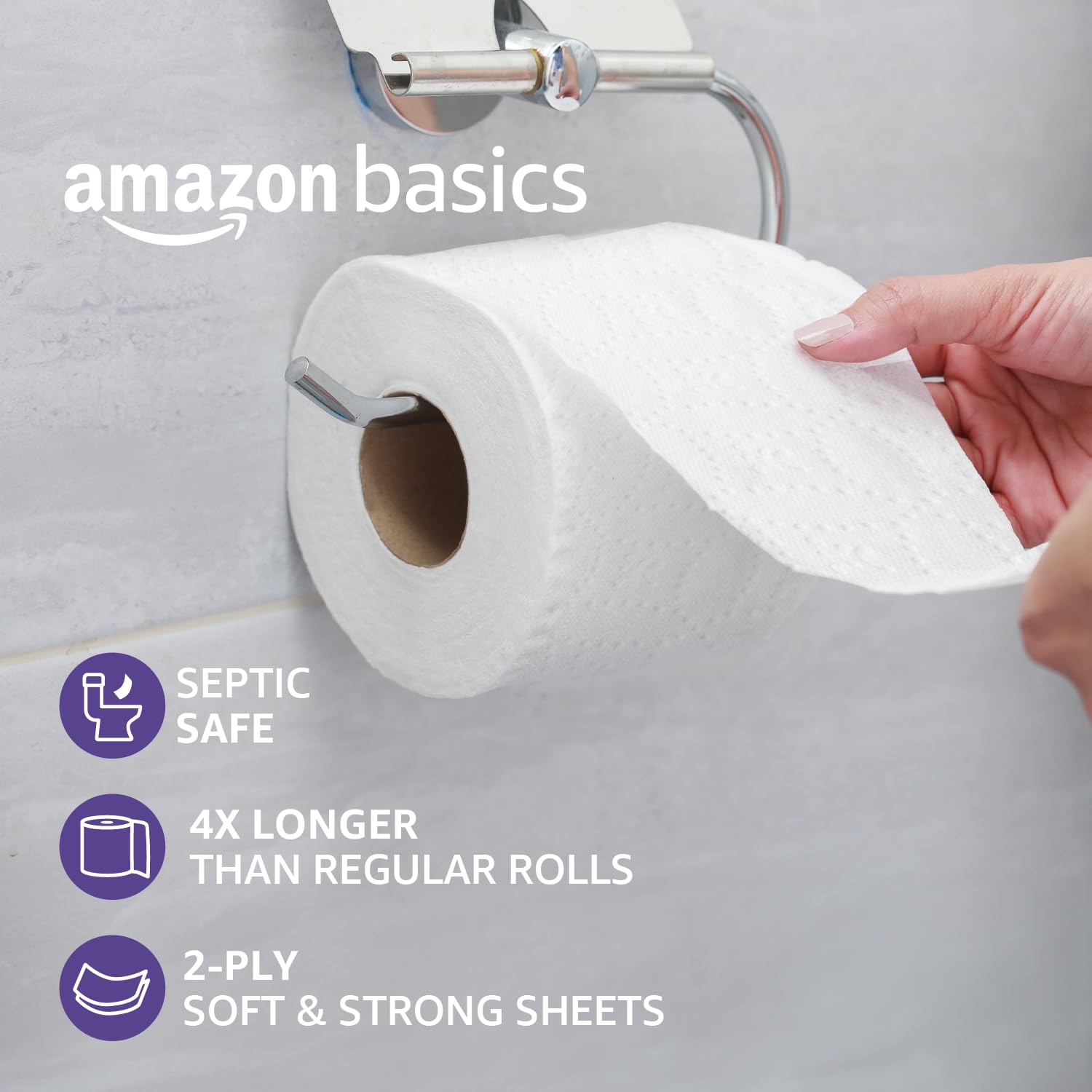 Amazon Basics Soft & Strong 2-Ply Toilet Paper - 30 Ultra Rolls (120 Regular Rolls) | 340 Sheets per Roll | Unscented | Bulk Bathroom Tissue for Home, Office & Commercial Use