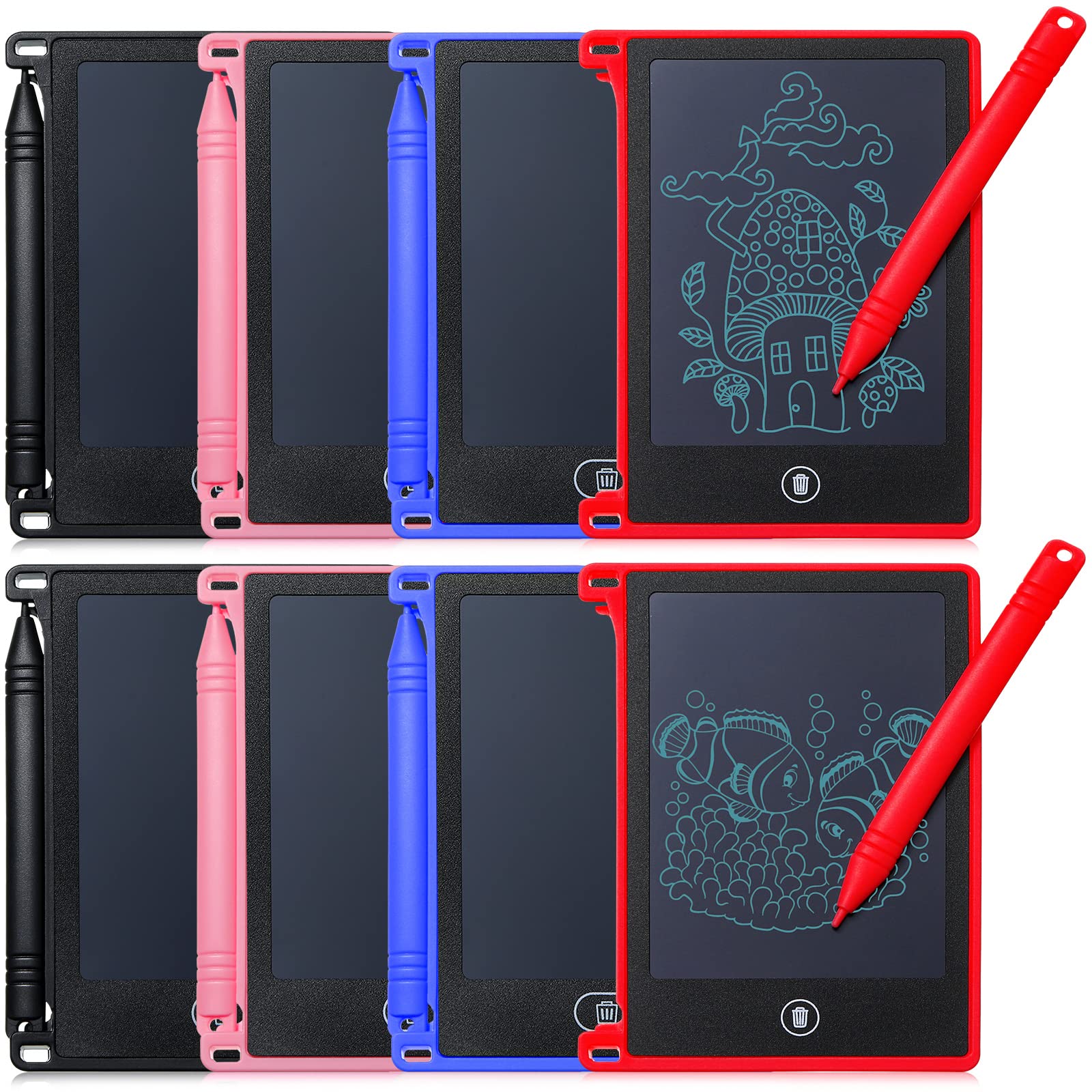 LCD Writing Tablet for Kids - Reusable Doodle Board, 8 Pack | Educational Drawing Pad for Preschool Learning & Birthday Favors