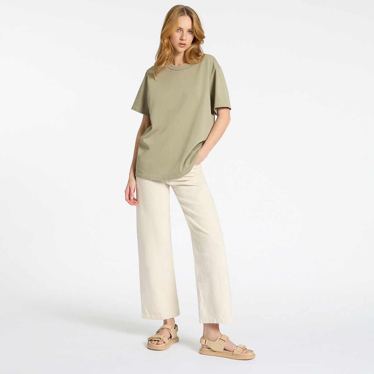 Feels Right Women's Washed Sage T-Shirt - Soft & Comfortable Casual Tee for Everyday Wear, Outings & Relaxation