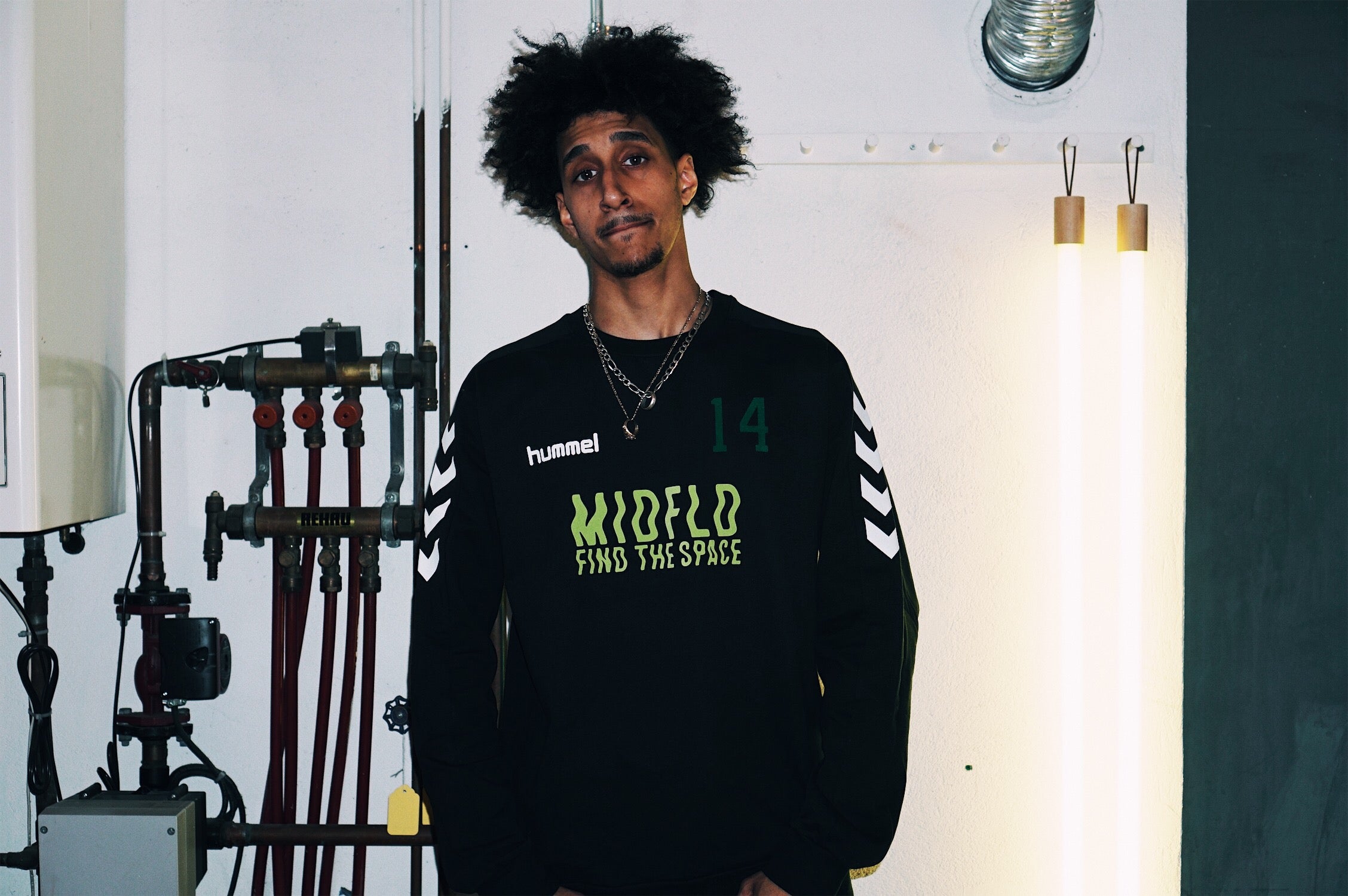 MIDFLD x Hummel Attack in Waves Crewneck Training Top - Men's Athletic Performance Shirt for Gym, Running & Casual Wear
