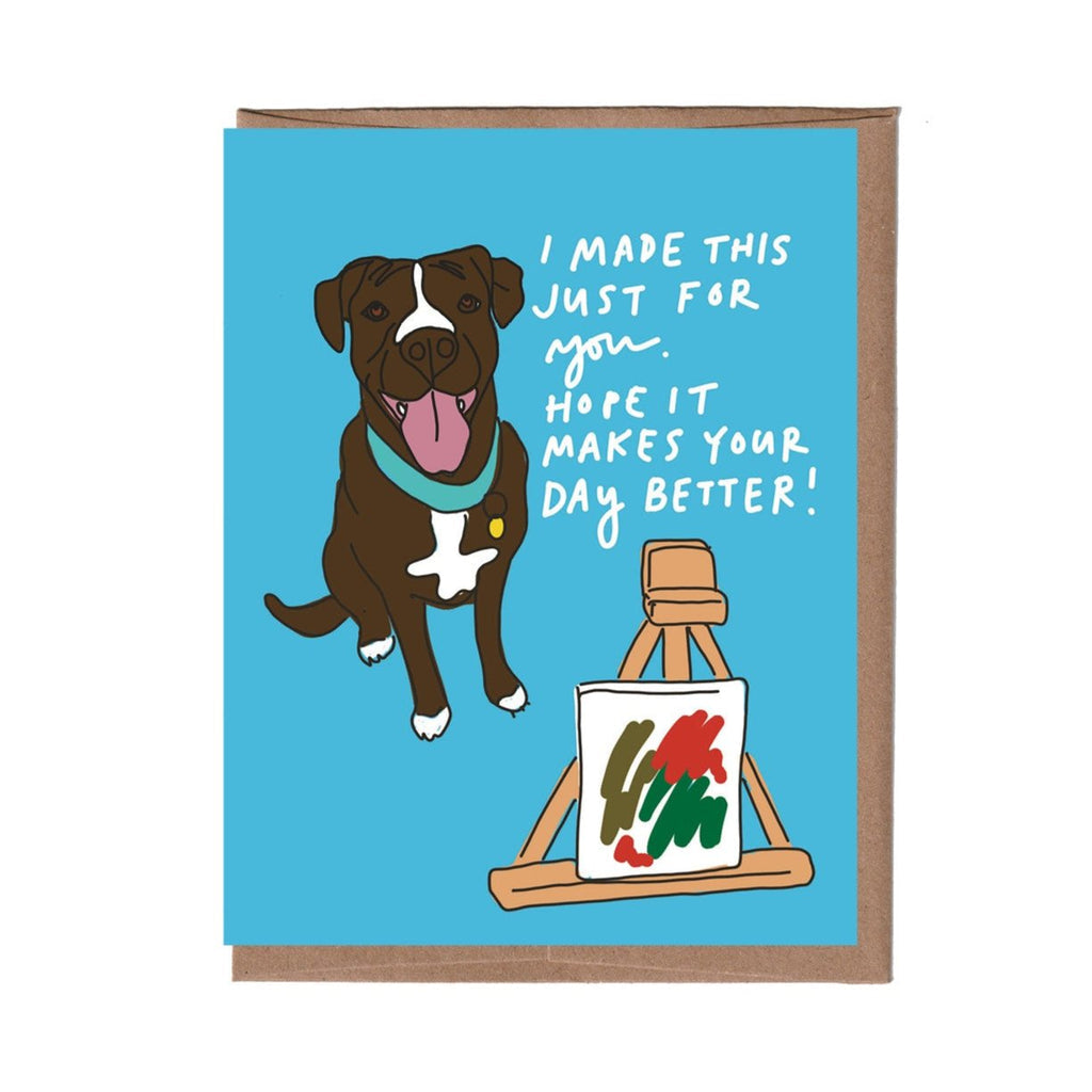 La Familia Green Handmade Dog Art Greeting Card - Perfect for Pet Lovers, Birthday Gifts & Home Decor