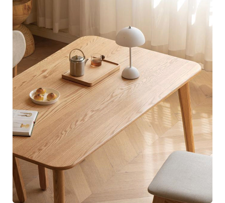 Solid Oak Wood Modern Rectangular Dining Table - Rustic Farmhouse Style for Kitchen, Dining Room & Small Spaces | Durable & Stylish Home Furniture