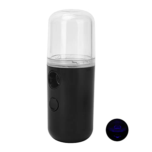 Portable Rechargeable Face Mist Sprayer - Handheld Facial Humidifier for Women's Skin Care & Moisturizing | Perfect for Travel, Office & Home Use (Black)