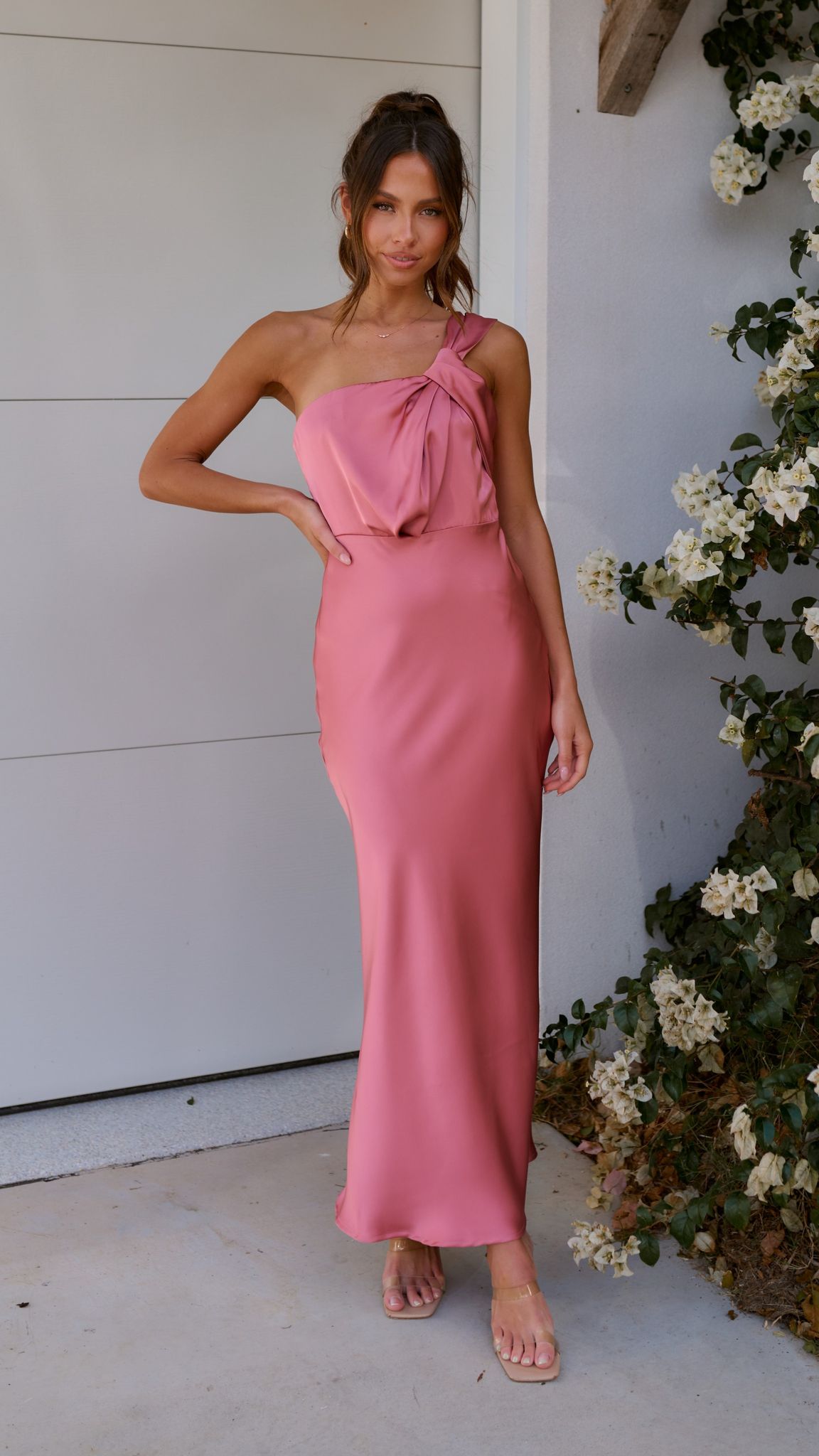 Greta Maxi Dress in Baked Rose - Elegant Flowy Long Dress for Women, Perfect for Summer, Beach, Parties & Special Occasions