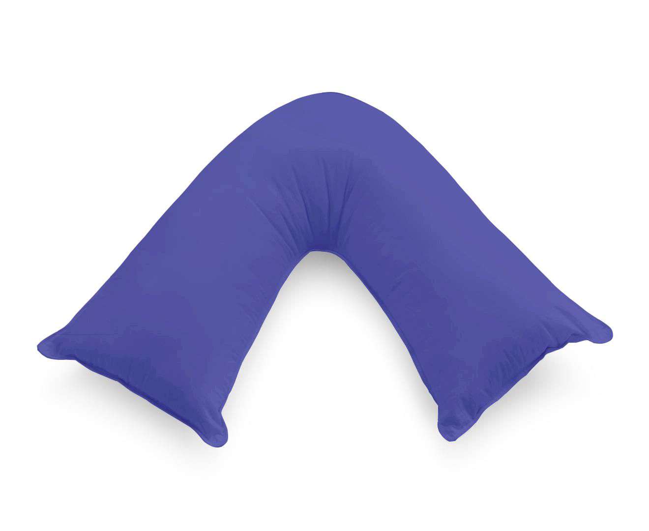 1000TC Premium Ultra Soft V-Shape Pillowcase - Royal Blue - Luxury Bedding for Side Sleepers & Neck Support - Perfect for Home, Hotel, and Travel Use
