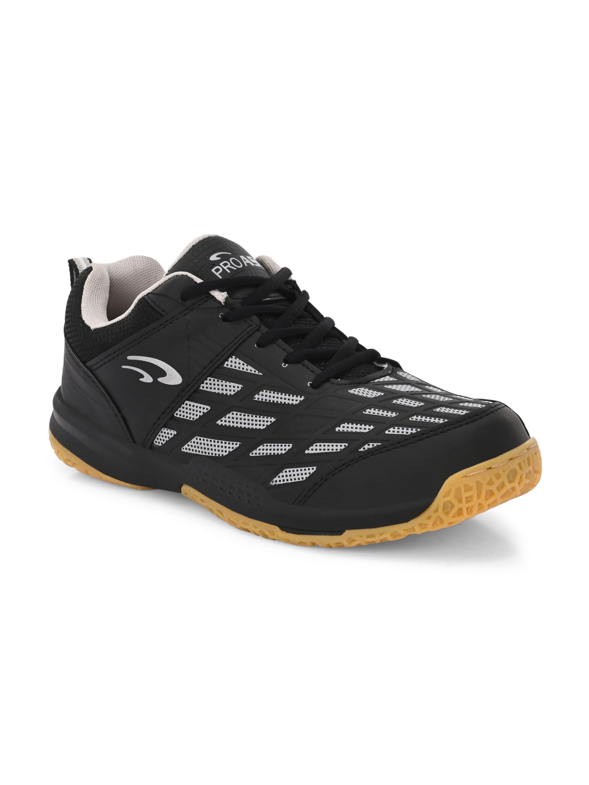 Pro ASE Non-Marking Badminton Shoes - Lightweight & Durable Indoor Court Shoes for Squash, Table Tennis, Pickleball | X-Cushion Technology, Active Grip Sole, Toe Assist | Men's & Women's Unisex Sports Shoes in Blue & Black | Perfect for Gym, Training & Competitive Play