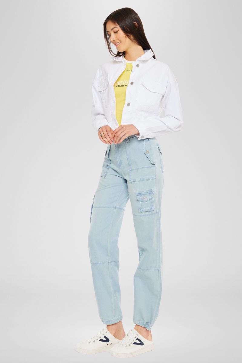 Francis Cropped Jacket - Women's Stylish Denim Jacket for Spring & Fall | Perfect for Casual Outfits, Streetwear & Layering