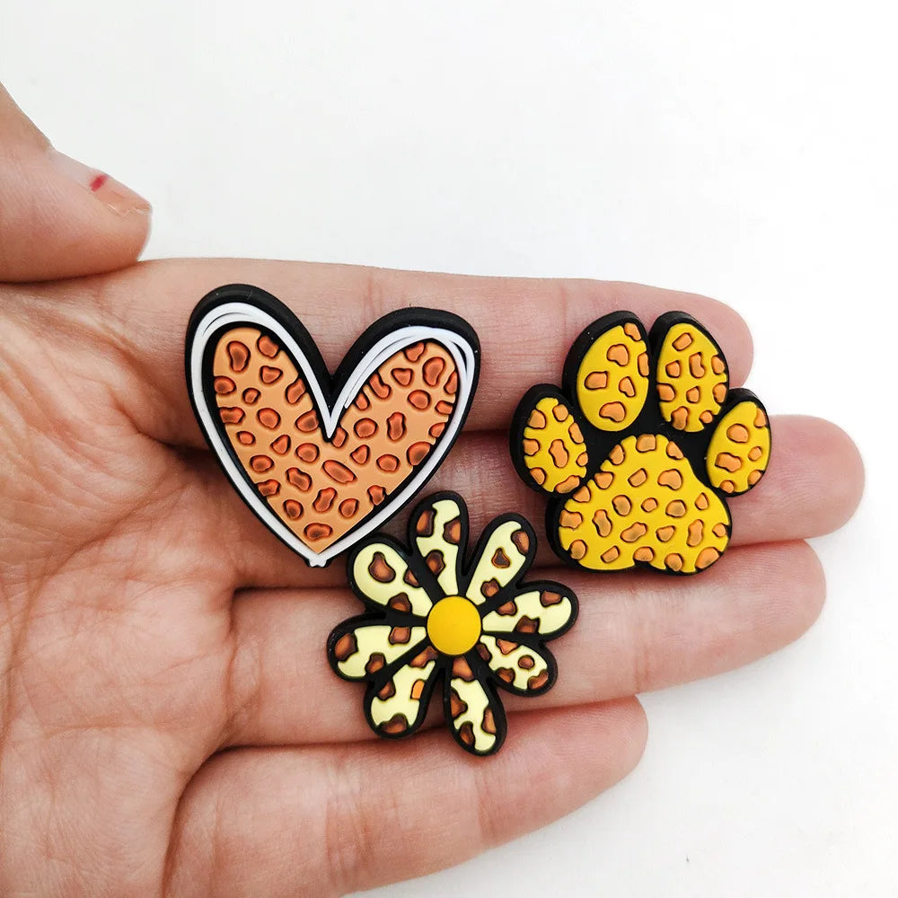 Cute Leopard Print Shoe Charms for Crocs - Fashion Accessories for Sandals & Shoes - Perfect Gift for Women & Girls - Great for Parties, Beach Outfits and Everyday Style