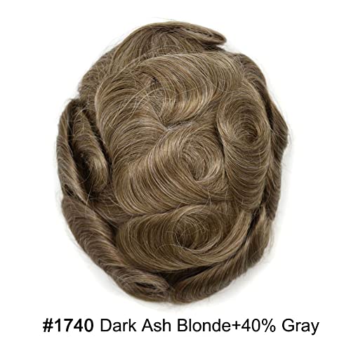 #1740 17# DARK ASH BLONDE WITH 40% SYNTHETIC GREY-100% light to medium density