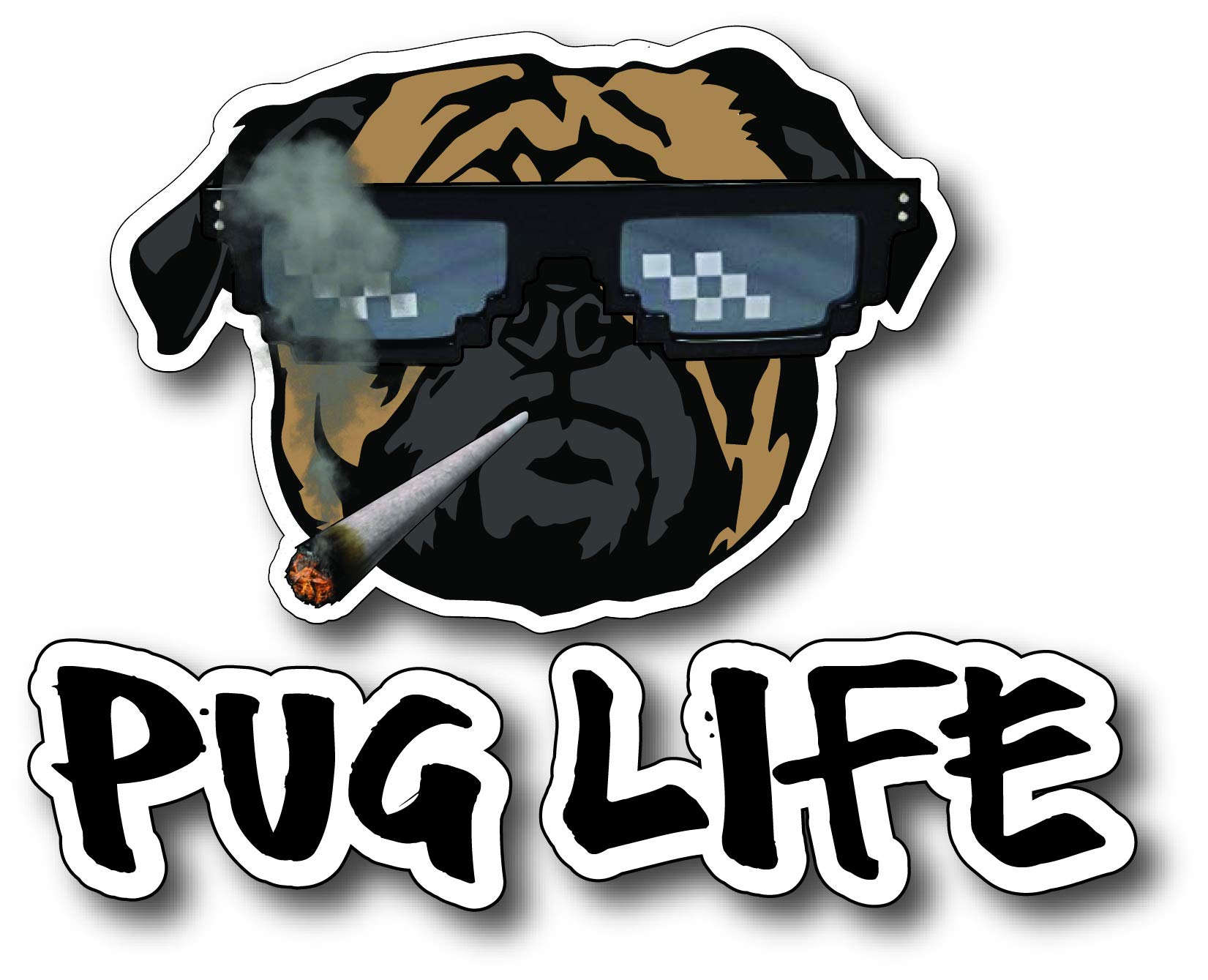 Funny Pug Life Vinyl Decal Sticker - Waterproof & Durable for Cars, Trucks, Laptops, Windows - Perfect for Dog Lovers & Pug Enthusiasts - Great for Personalizing Vehicles, Tech Devices & Home Decor