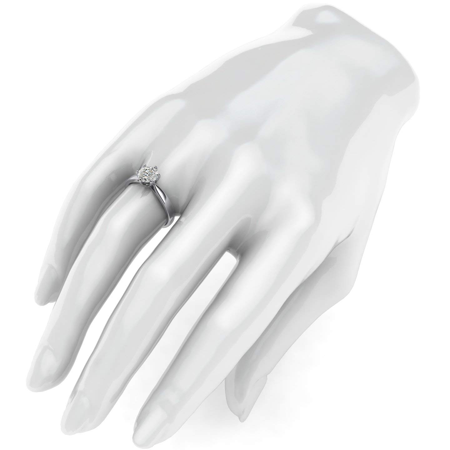 10K White Gold 2.0 CT Simulated Diamond Engagement Ring - Classic 6-Prong Solitaire Bridal Wedding Band for Women, Perfect for Proposals, Anniversaries & Special Occasions