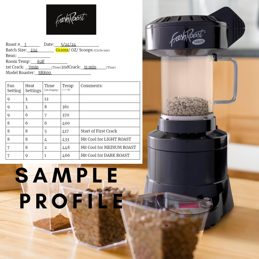 SR800 Automatic Coffee Bean Roaster Machine - Home Coffee Roasting with Adjustable Temperature & Convection Fan - Digital Display & Fast Roasting System - Perfect for Fresh Specialty Coffee at Home, Gifts for Coffee Lovers, Small Coffee Shops & Baristas