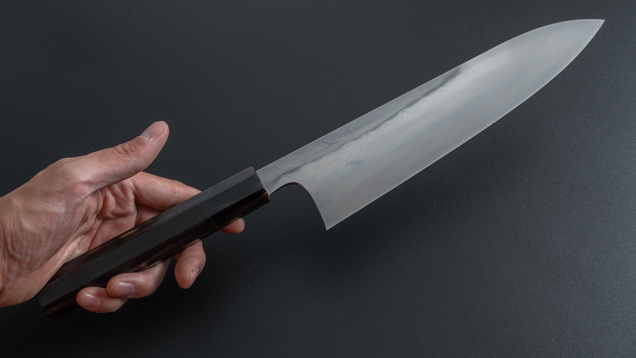 Hitohira Togashi Yohei Blue #2 Mizu Honyaki Gyuto 240mm Japanese Chef Knife with Taihei Ebony Handle & Saya - Premium Kitchen Knife for Professional Chefs & Home Cooking Enthusiasts