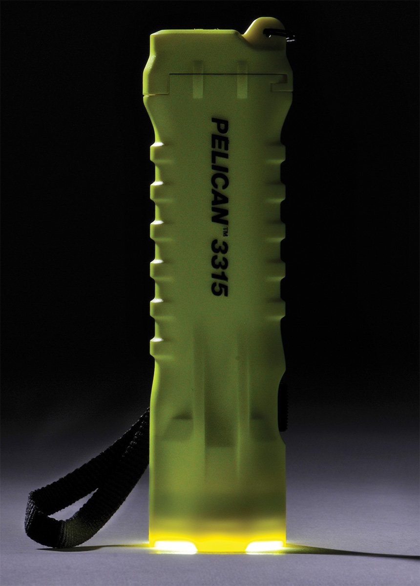 Pelican 3315 Flashlight - 110 Lumens LED Flashlight with 3 AA Batteries Included - Waterproof & Durable for Camping, Hiking, Emergency Use (Yellow)
