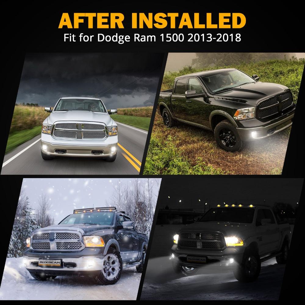 2-Pack DOT Approved LED Fog Lights with DRL for 2013-2018 Dodge Ram 1500 - Bright Off-Road Lighting for Night Driving & Foggy Conditions