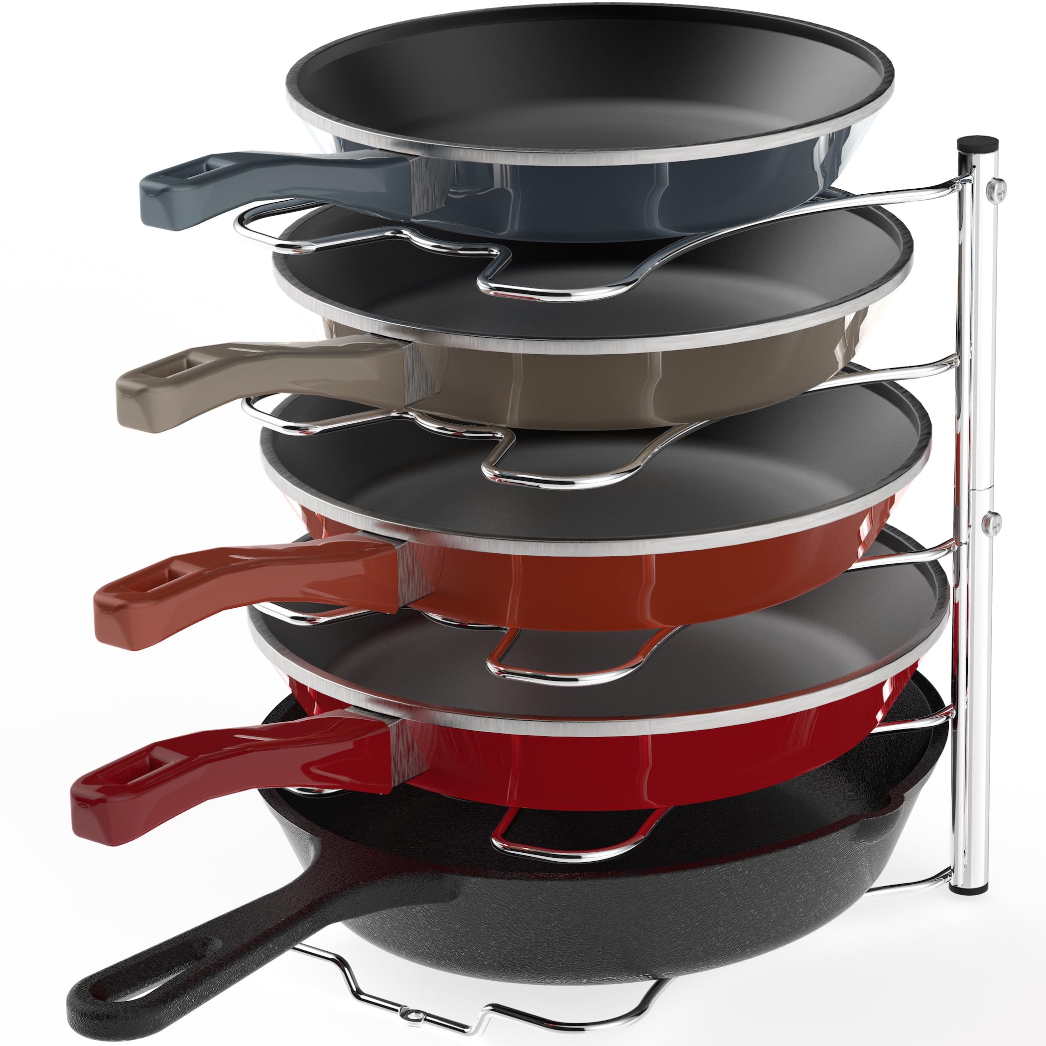 Stainless Steel Cabinet Pantry Organizer for Pots & Pans - Space Saving Kitchen Storage Rack - Perfect for Small Kitchens, RVs & Camping Gear Organization
