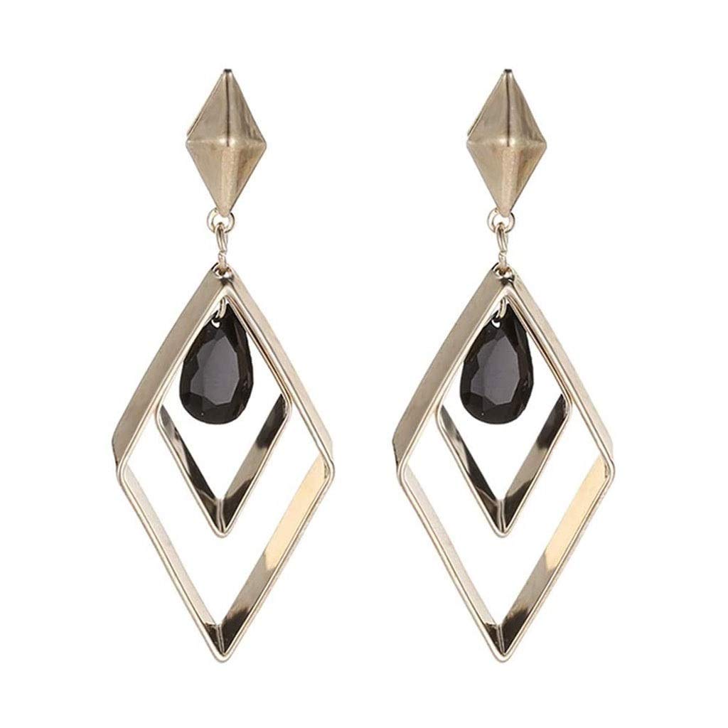 Sparkling Diamond Geometric Drop Earrings for Women - Elegant Long Dangle Earrings with Sequins for Parties, Weddings & Evening Events