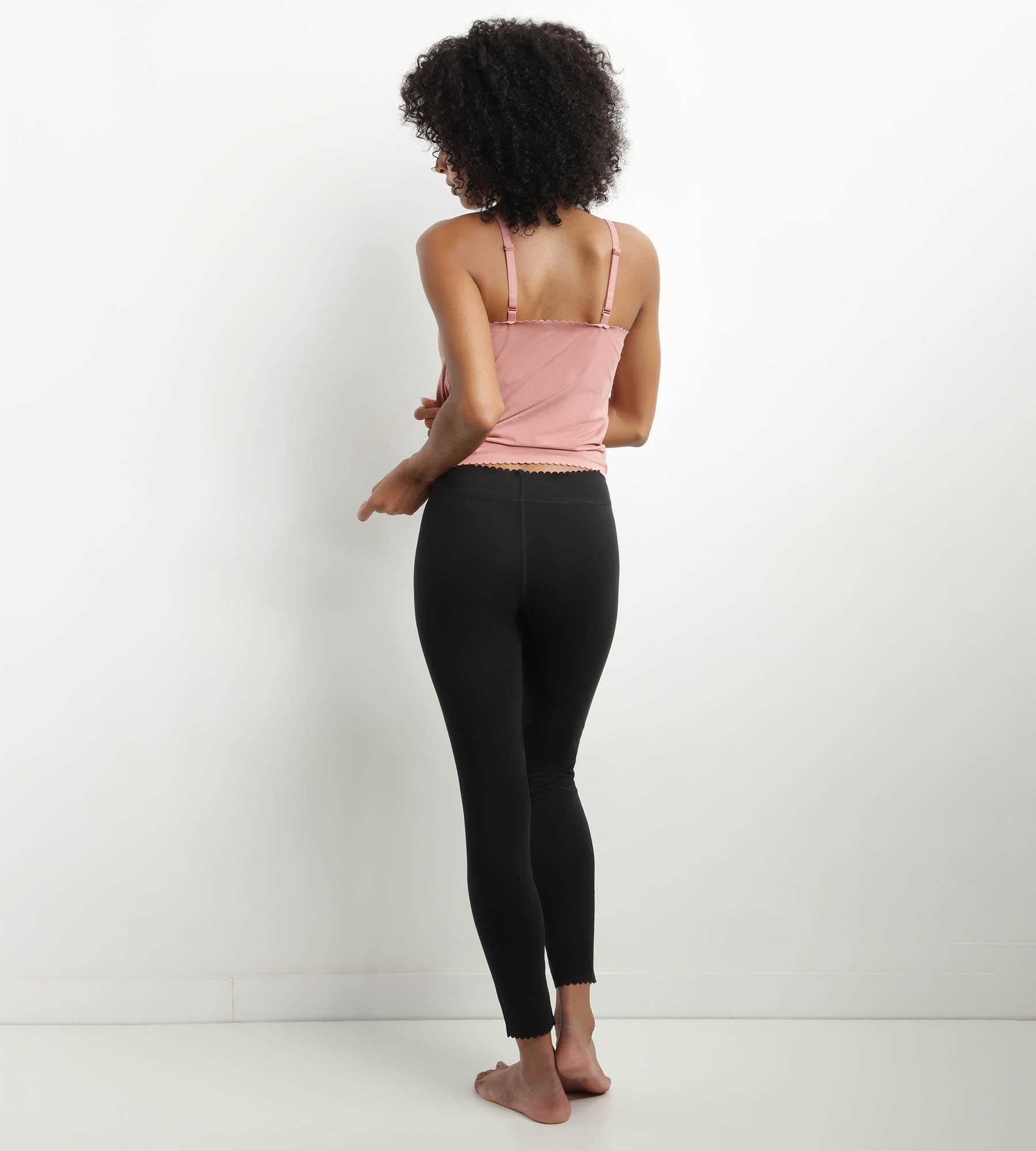 Black Stretch Cotton Opaque Leggings for Women - Body Touch Easy Fit - Perfect for Yoga, Workouts & Casual Wear