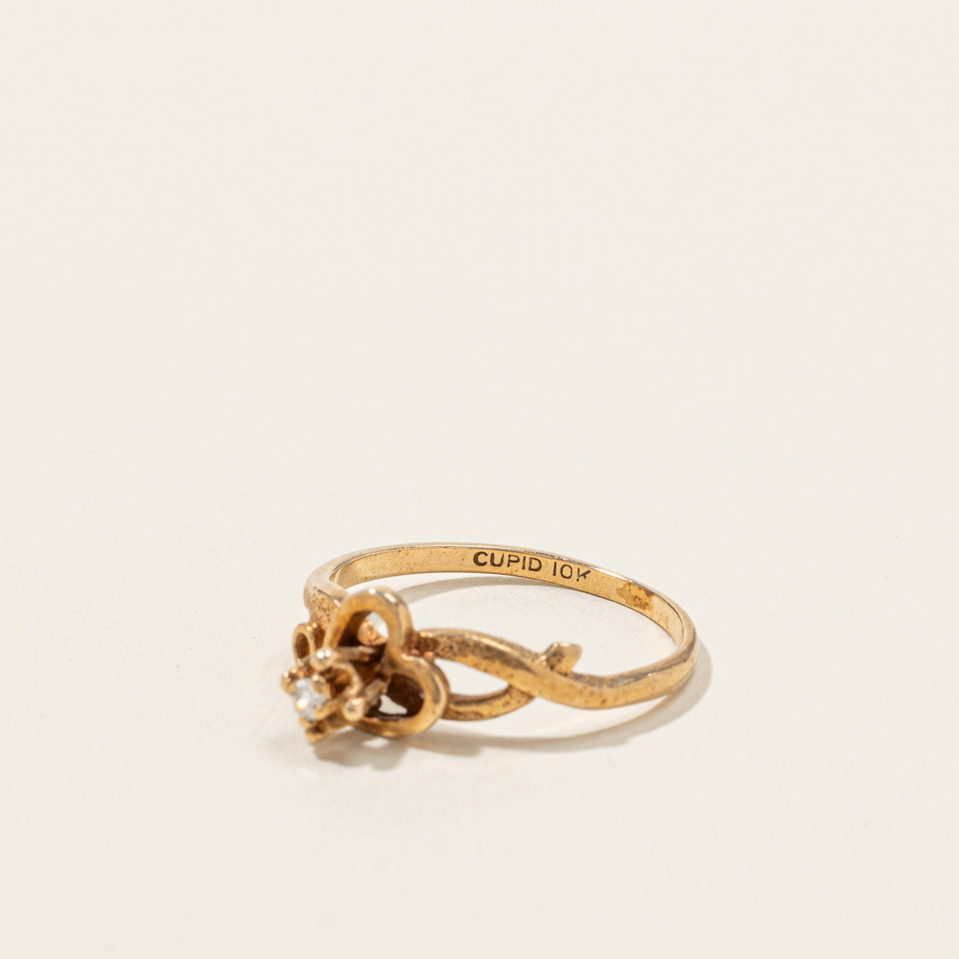 0.02ct Diamond Heart Pendant Ring - Size 4.5 - Elegant Valentine's Gift for Her - Perfect for Anniversaries, Engagements & Romantic Occasions