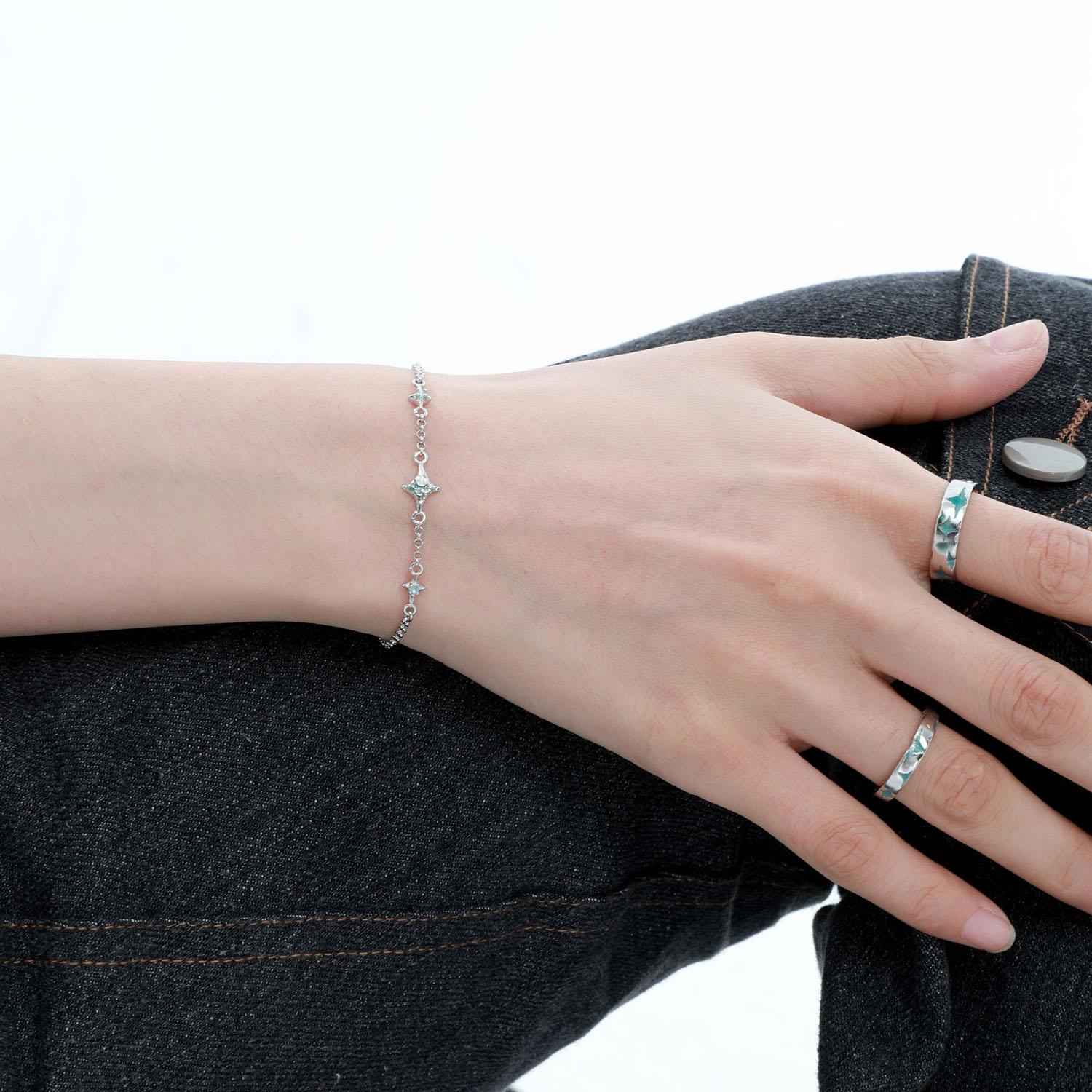 Starry Night Sterling Silver Pendant Detachable Bracelet - Elegant Adjustable Charm Bracelet for Women, Perfect Gift for Birthday, Anniversary & Special Occasions