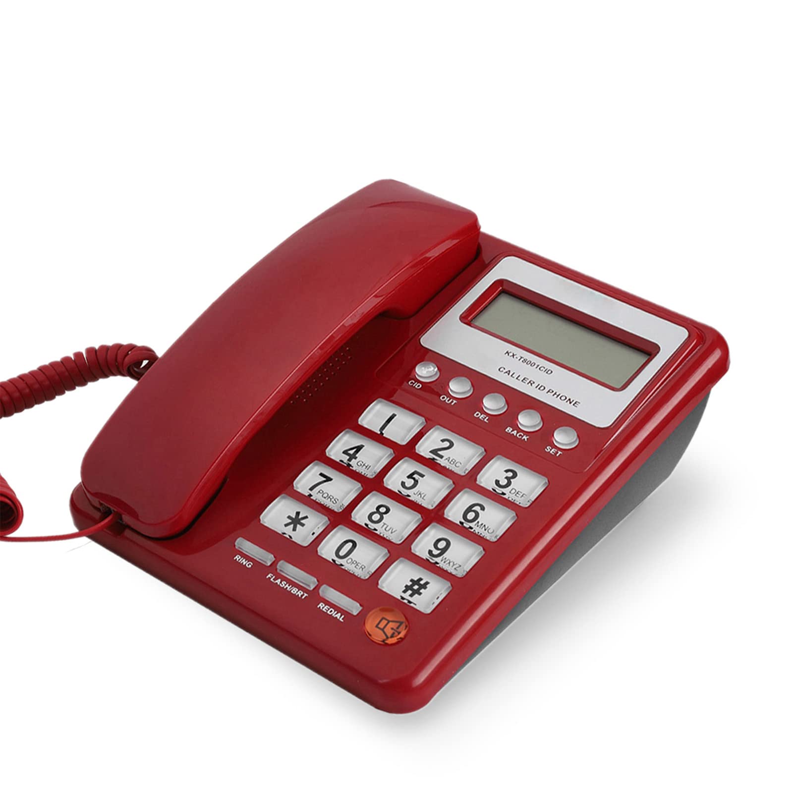 KXT8001 Red Corded Landline Phone with LCD Display - Standard Desktop Telephone for Home, Office, School & Hotel | Reliable Communication Solution for Businesses & Households