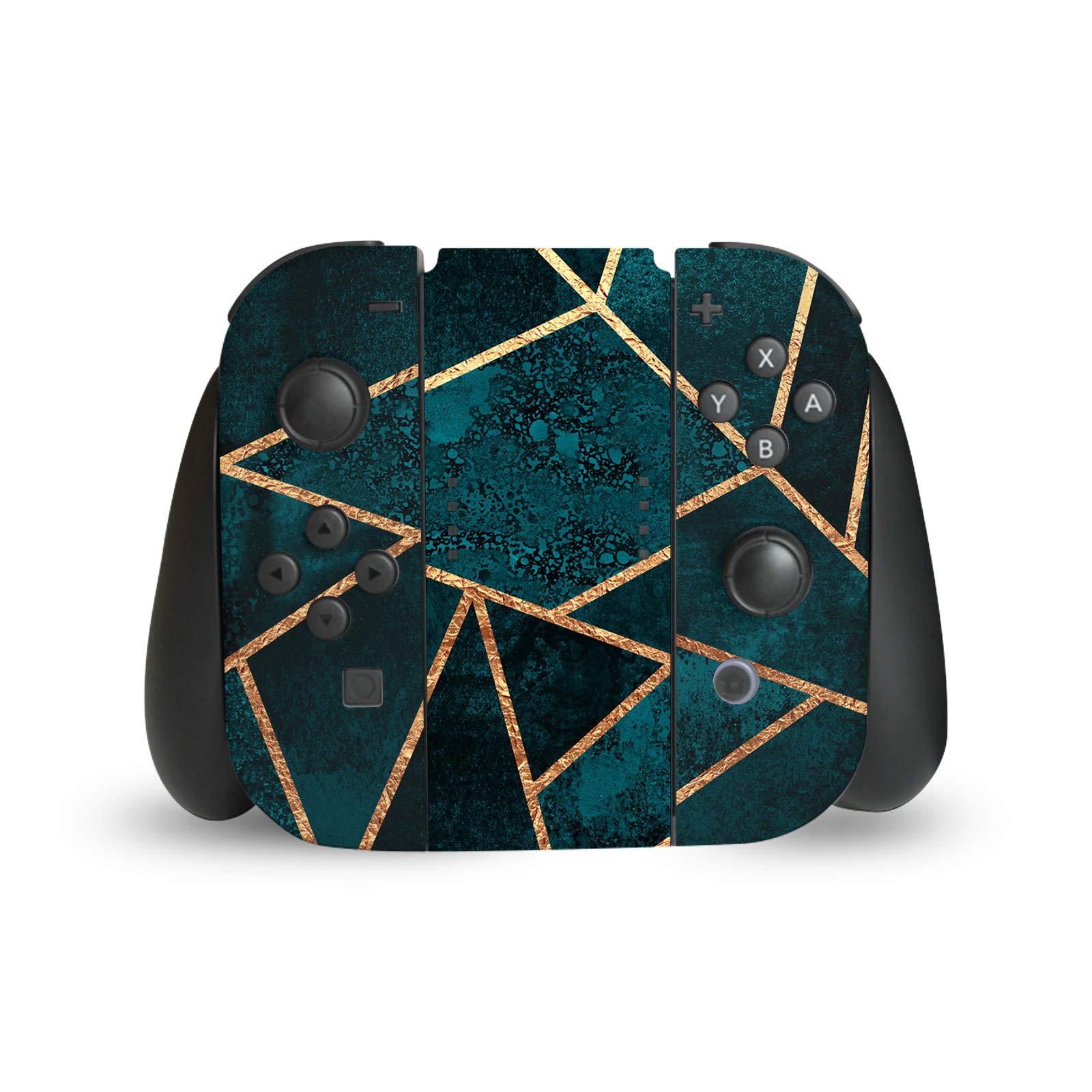 Official Head Case Designs Elisabeth Fredriksson Deep Teal Stone Art Matte Vinyl Skin Sticker for Nintendo Switch Joy-Con Controllers - Durable Protection & Custom Gaming Style for Switch Lovers