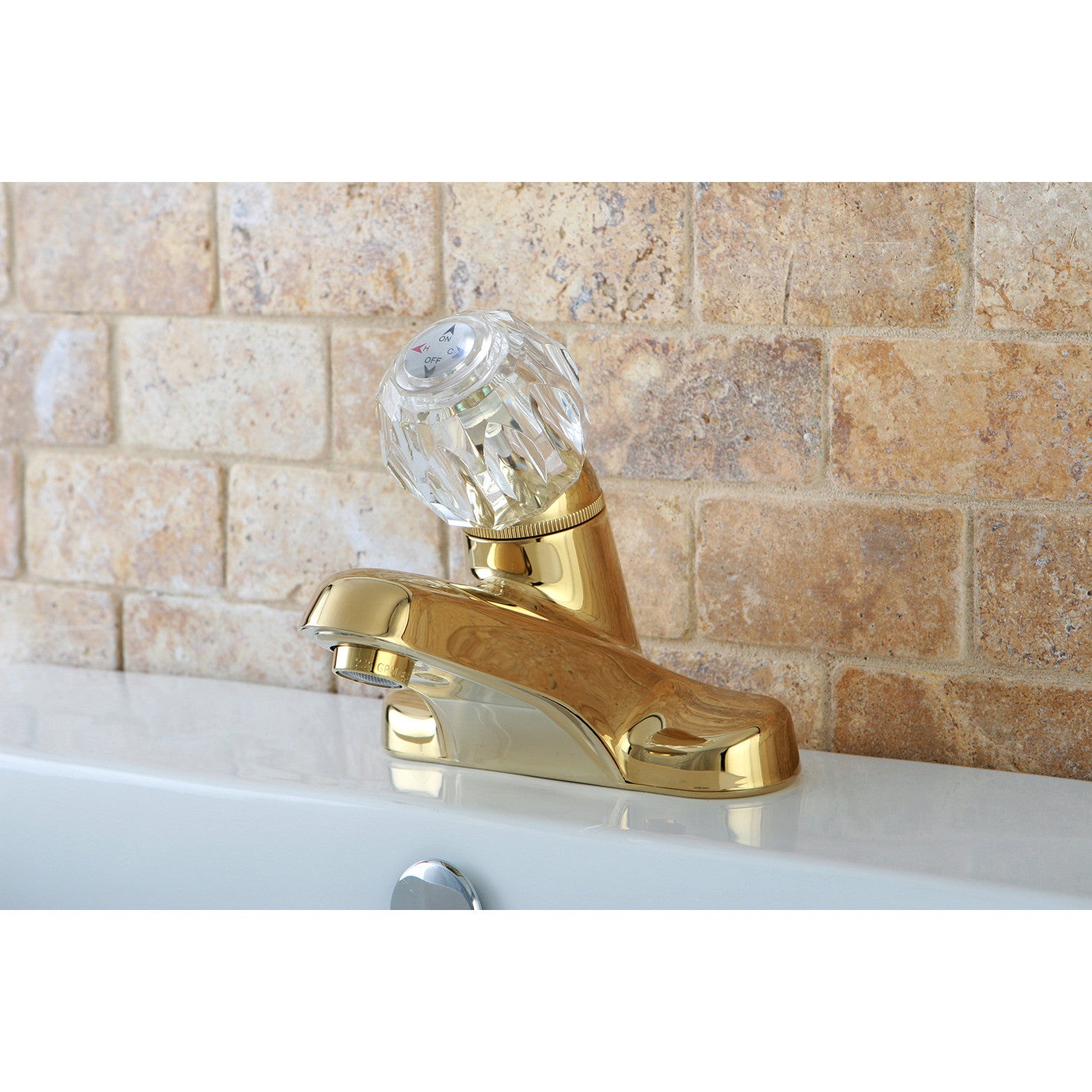 Americana KB522LP Single Handle 2-Hole Deck Mount 4 Inch Centerset Bathroom Faucet in Polished Brass - Perfect for Bathroom Vanity Sink and Powder Room Renovation