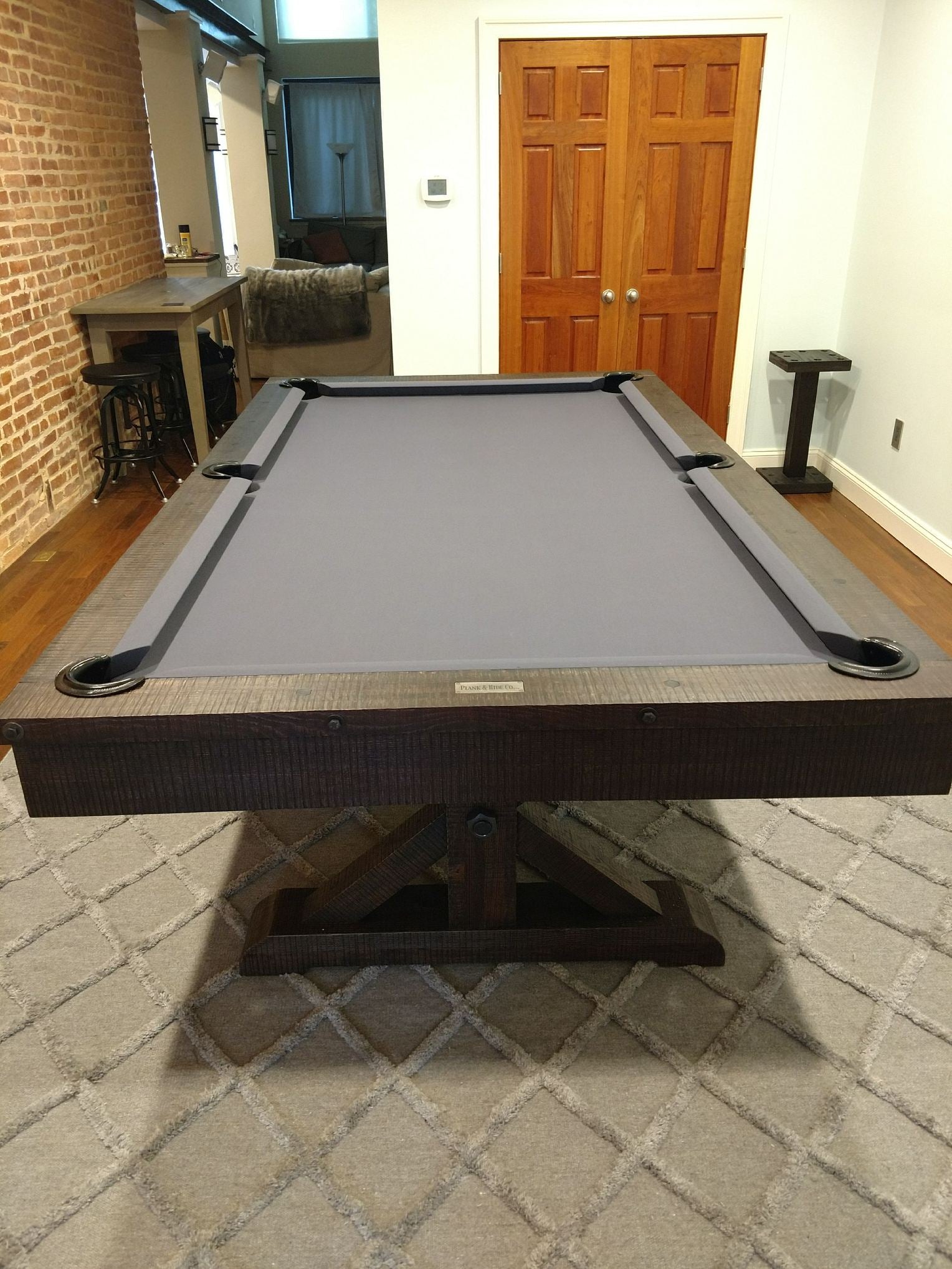 Otis Pool Table - Premium 8-Foot Billiard Table for Home Game Room, Durable Slate Bed with Leather Pockets - Perfect for Family Fun & Entertainment