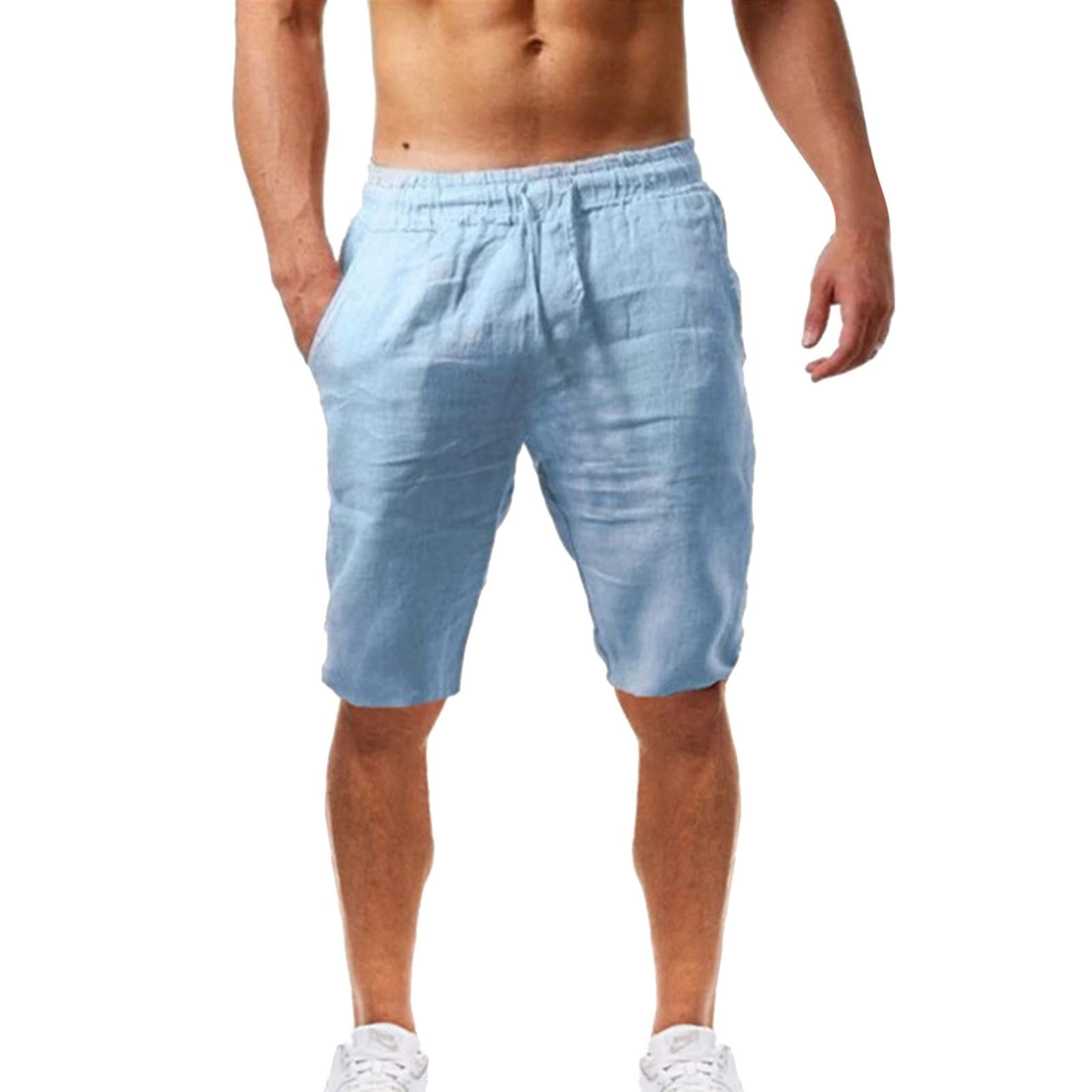 Men's Khaki Shorts with Elastic Waist - Big & Tall Casual Summer Shorts for Men | Comfortable Stretch Fabric | Perfect for Outdoor Activities, Beach, Gym & Lounge Wear