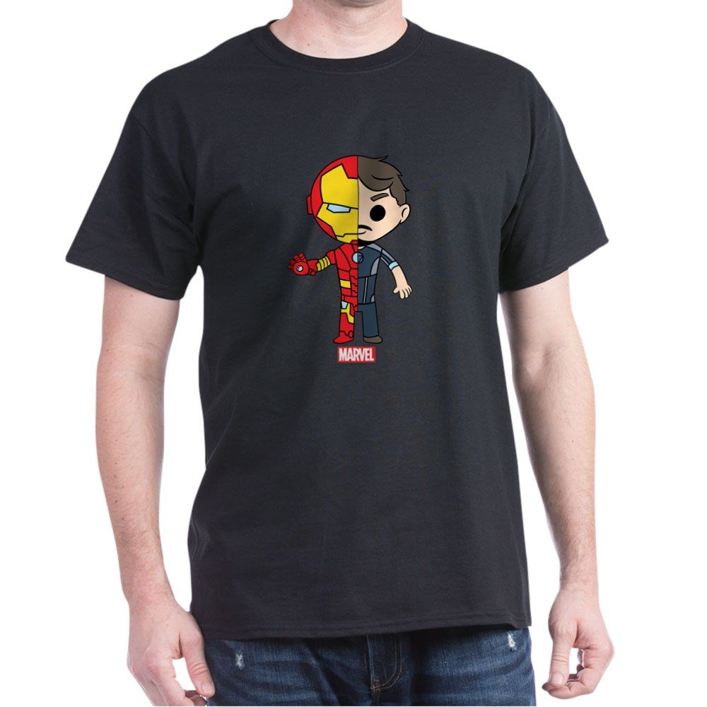 Iron Man Graphic T-Shirt - Half and Half Dark Tee for Men & Women | Superhero Comic Book Apparel for Casual Wear & Marvel Fan Gifts