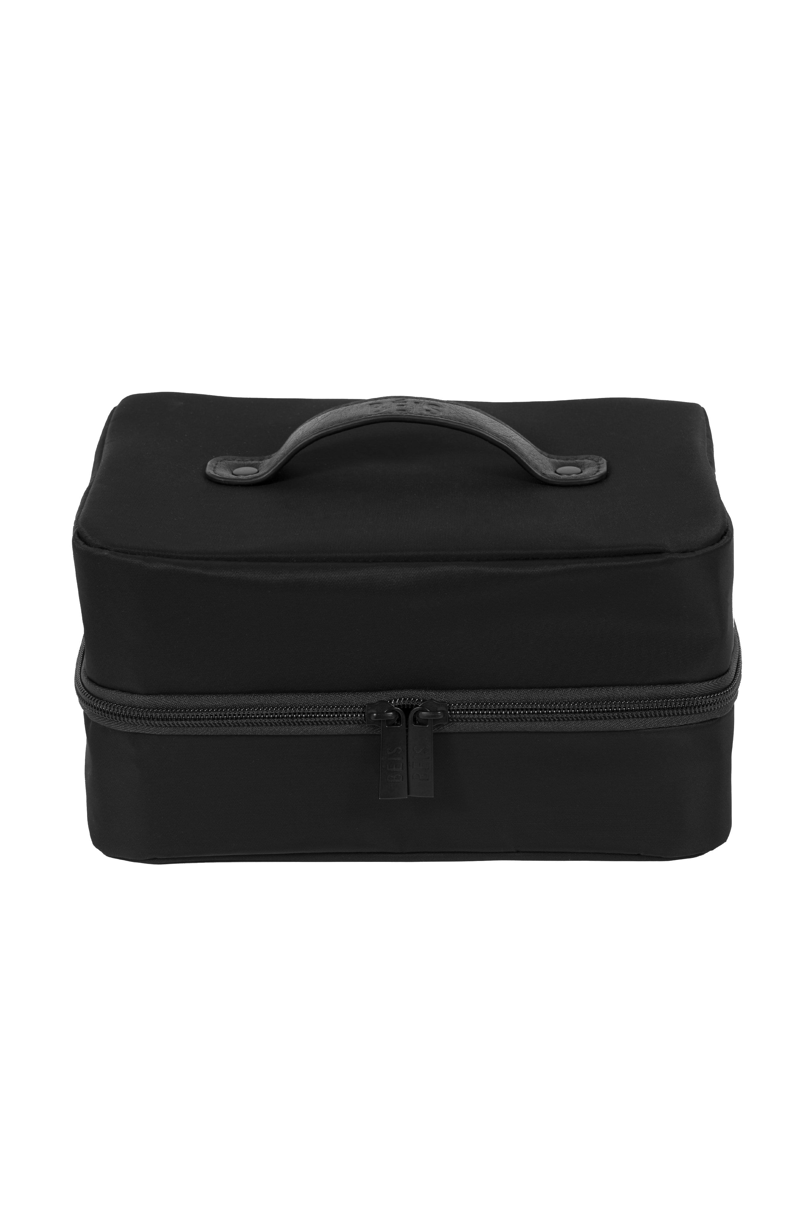 Black Hanging Cosmetic Organizer - Travel Makeup Bag with Hooks for Bathroom, Bedroom & Dorm Storage | Portable & Space-Saving Beauty Accessory