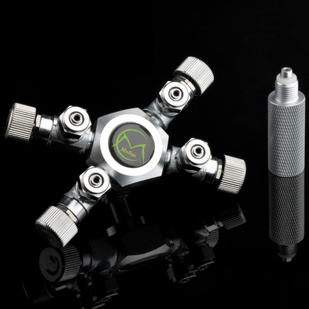 EastVita 4-Way CO2 Splitter - Precision Adjustable Leakproof Aluminum Alloy CO2 Regulator for Aquarium & Hydroponics - Fish Tank Accessories for Planted Tanks, Hydroponic Systems & CO2 Enrichment