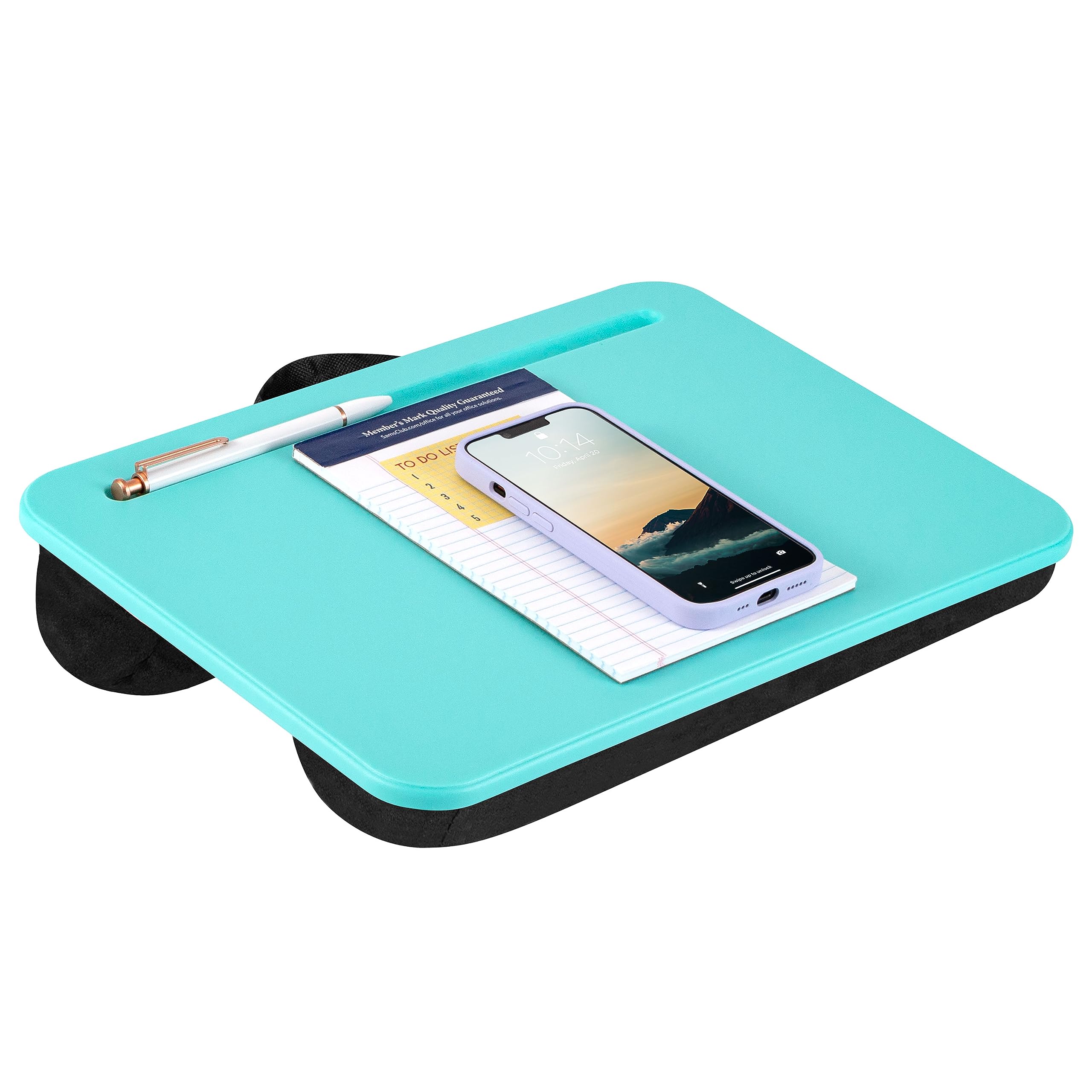 LAPGEAR Compact Lap Desk for Laptops up to 15 Inches - Aqua Sky Portable Workstation (Pack of 12) - Style 43009 - Perfect for Home Office, Bed, Couch & Travel Use