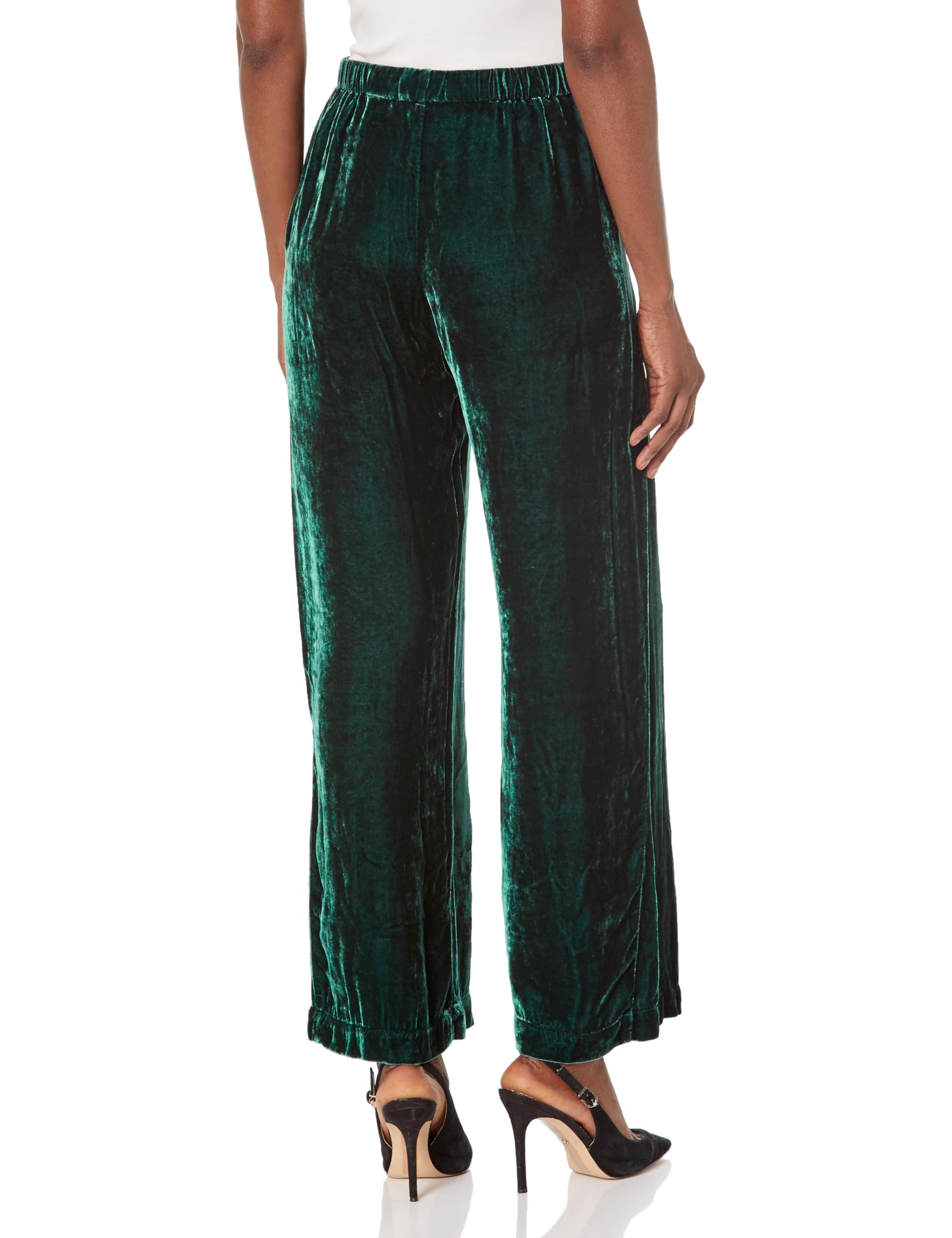 Velvet by Graham & Spencer Women's Frida Silk Velvet Pants - Luxurious High-Waisted Lounge Pants for Home, Travel & Special Occasions