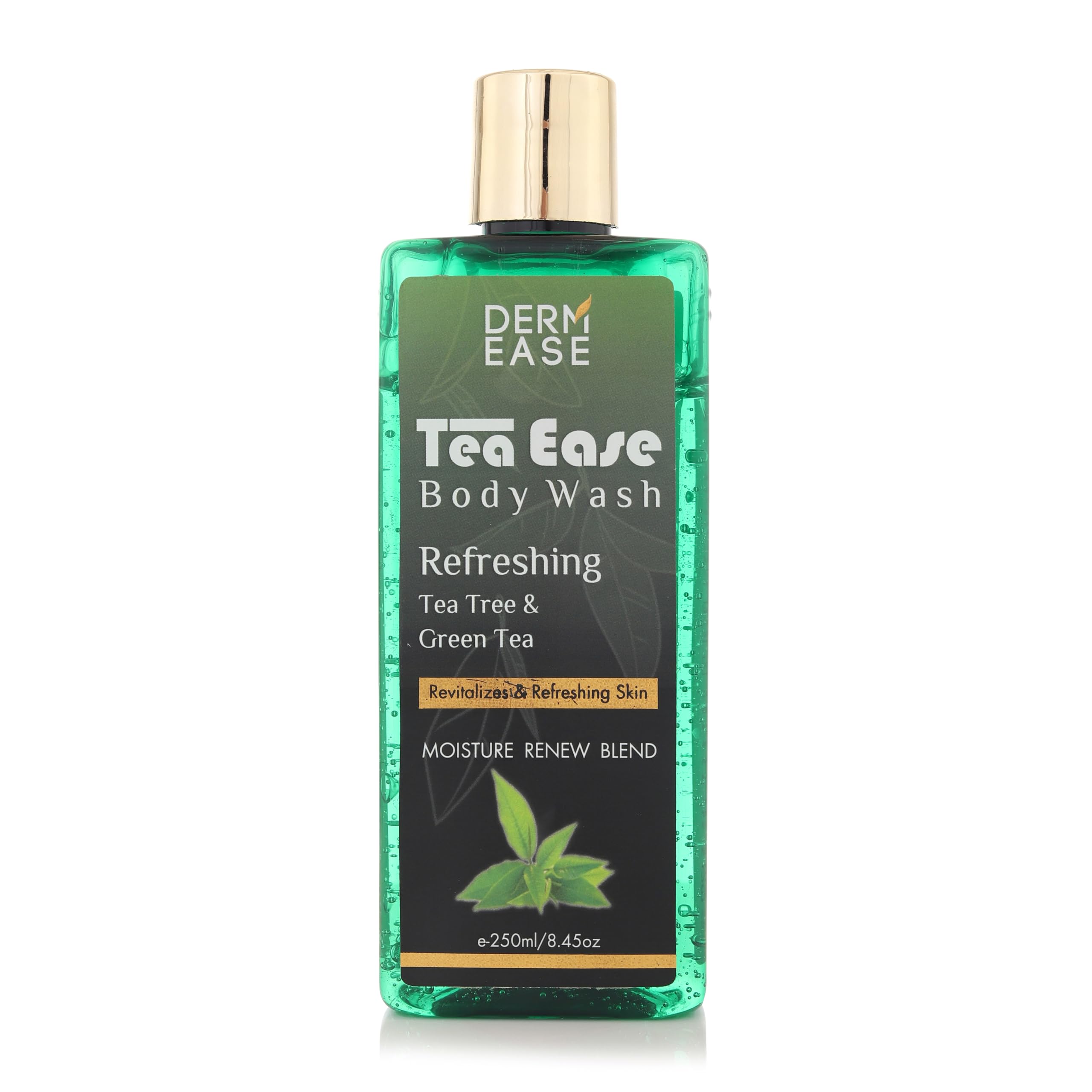 DERMEASE Tea Ease Green Tea & Tea Tree Body Wash 250ml - Soothing & Refreshing Cleanser for Sensitive Skin - Perfect for Daily Shower & Post-Workout Refreshment
