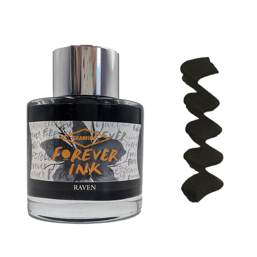 Diamine Forever Ink - Permanent Pigment Fountain Pen Ink, 50ml Bottle - Ideal for Calligraphy, Journaling & Professional Writing