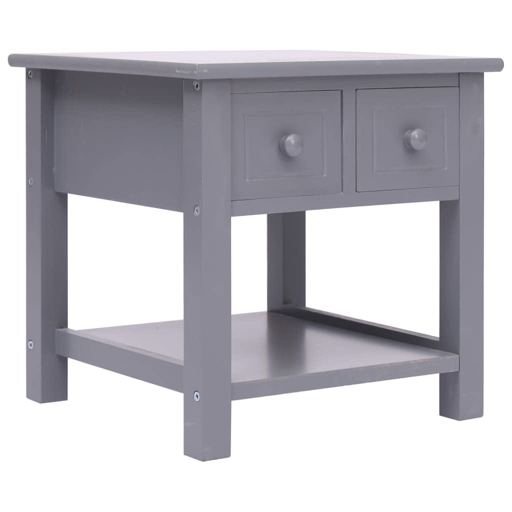 Gray Paulownia Wood Side Table - 15.7
