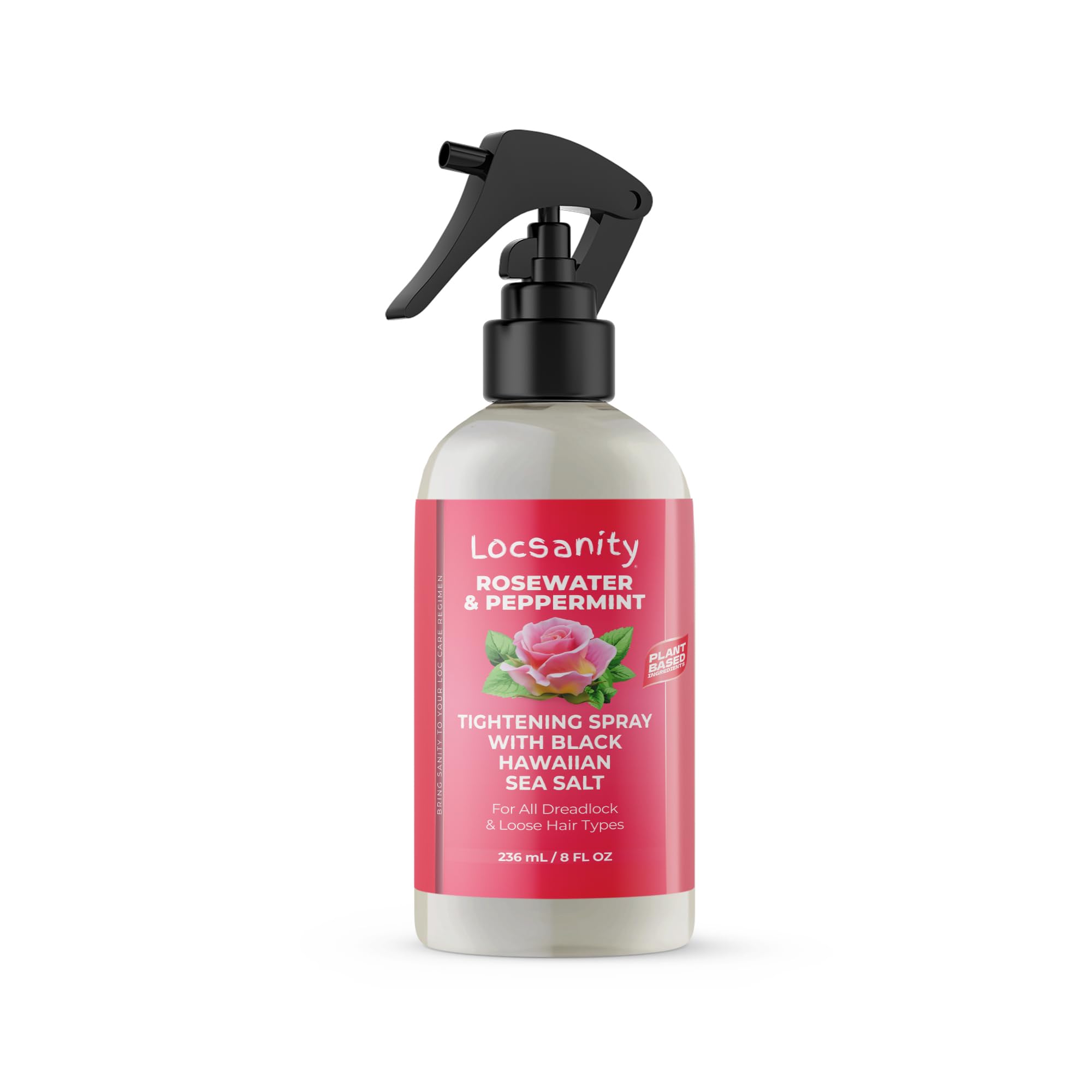 Locsanity Rosewater & Peppermint Moisturizing Spray with Black Hawaiian Sea Salt - Hydrating & Tightening Solution for Dreadlocks & Locs - Perfect for Daily Hair Care & Styling